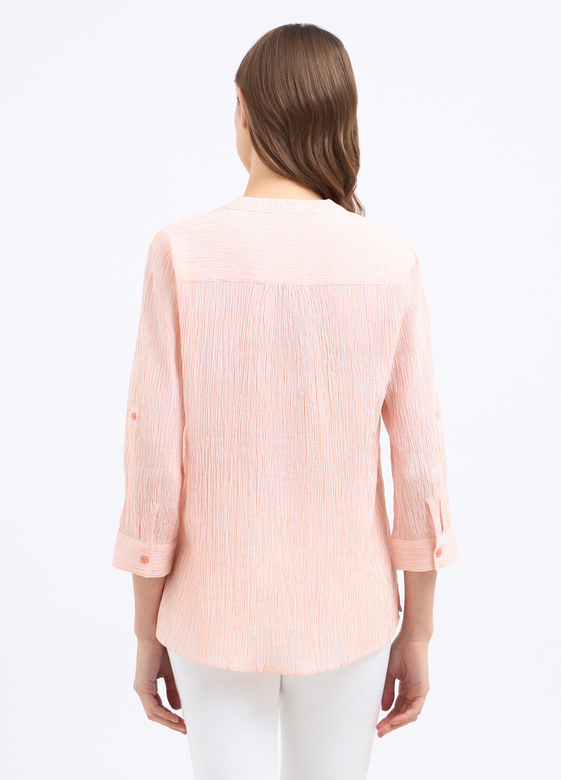 Blusa rigata in puro cotone donna_1