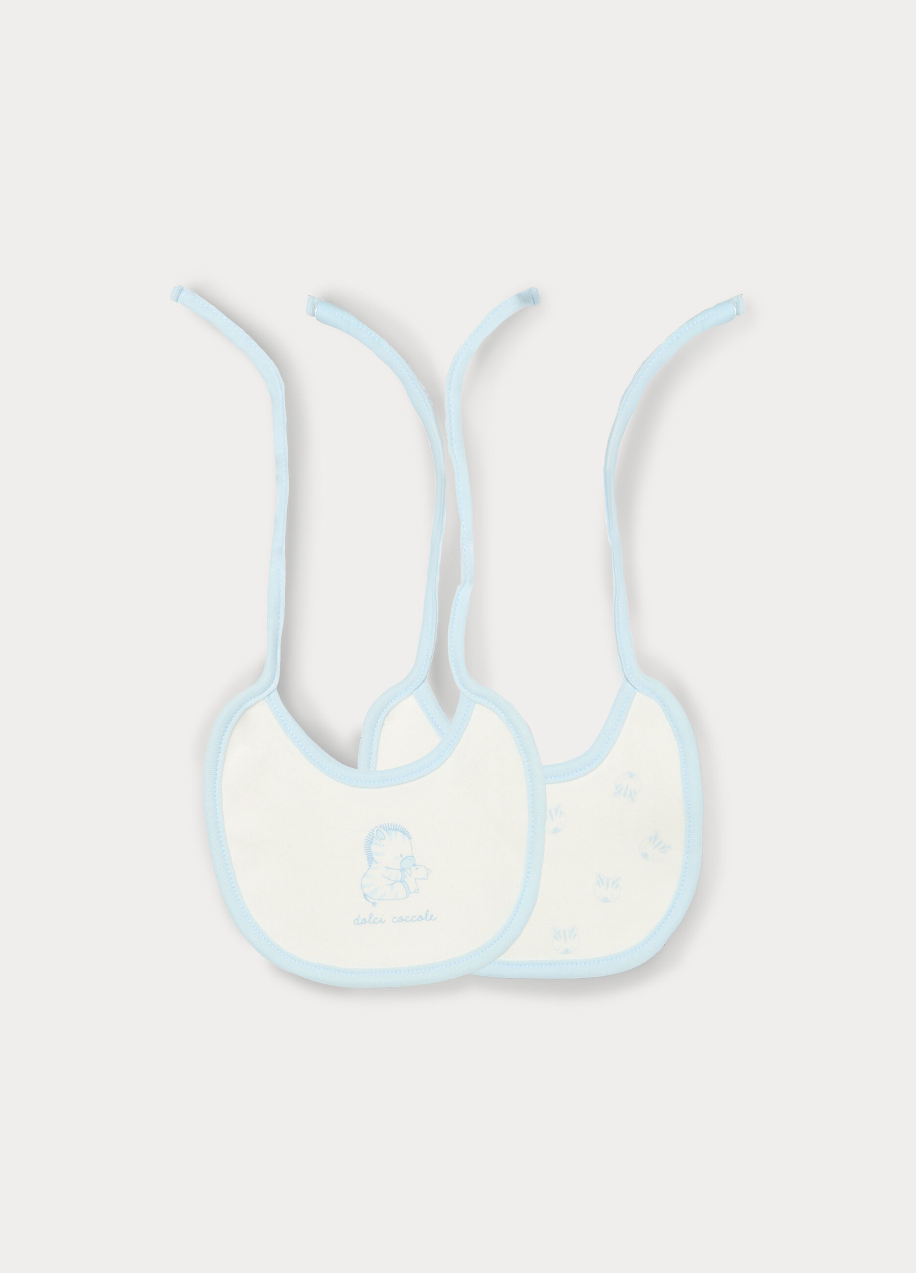 Pack 2 bavaglini in interlock di puro cotone neonata_0