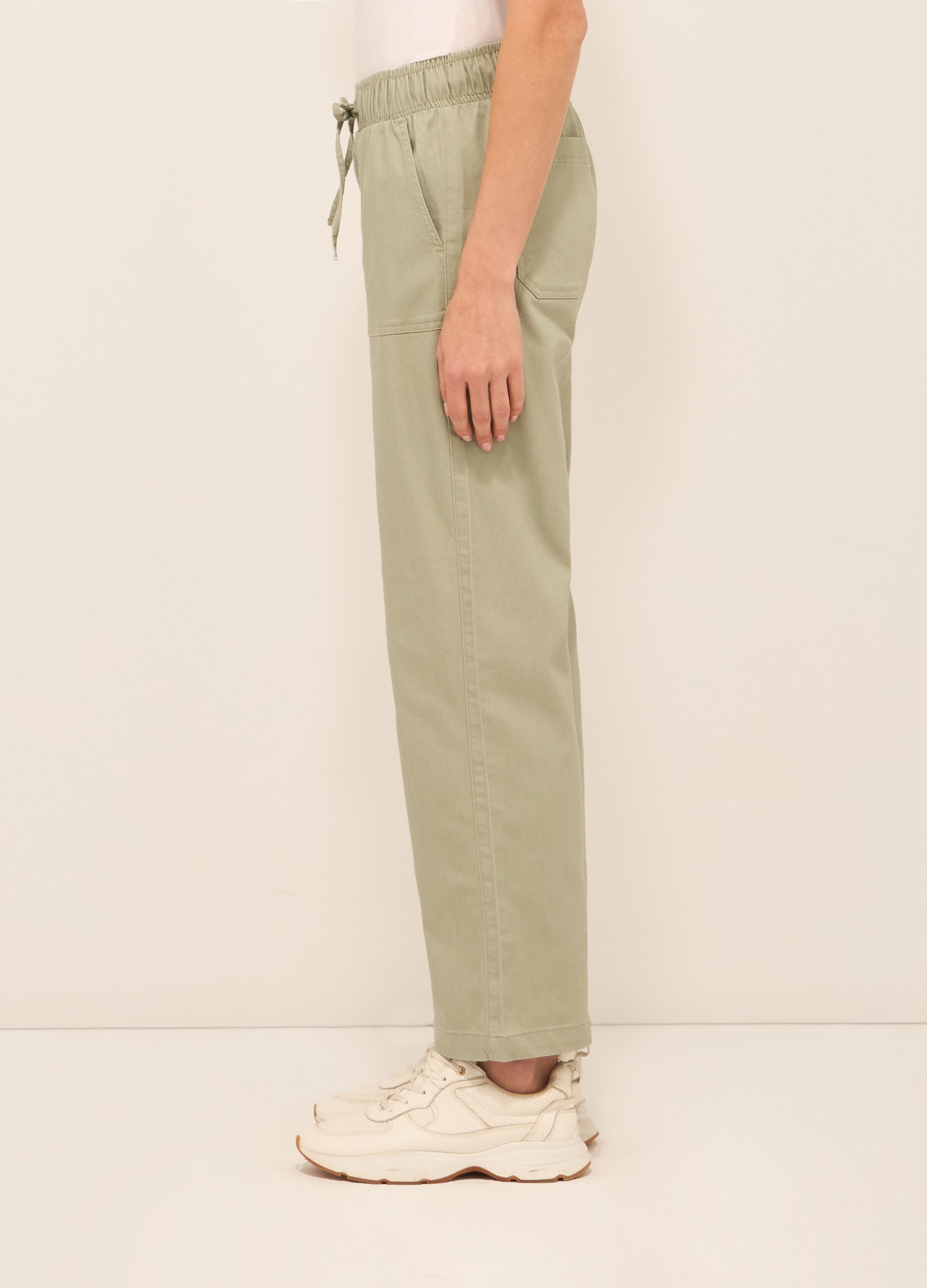 Pantaloni in stretch denim di misto cotone donna_2