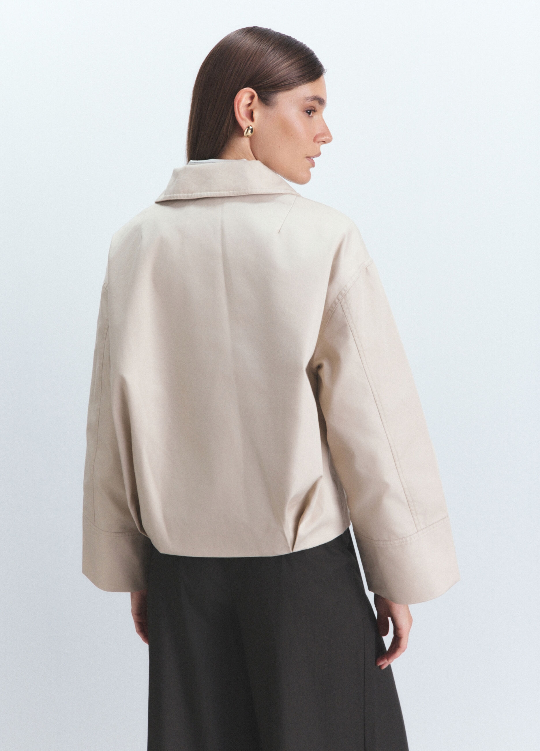 Trench corto misto cotone donna_2