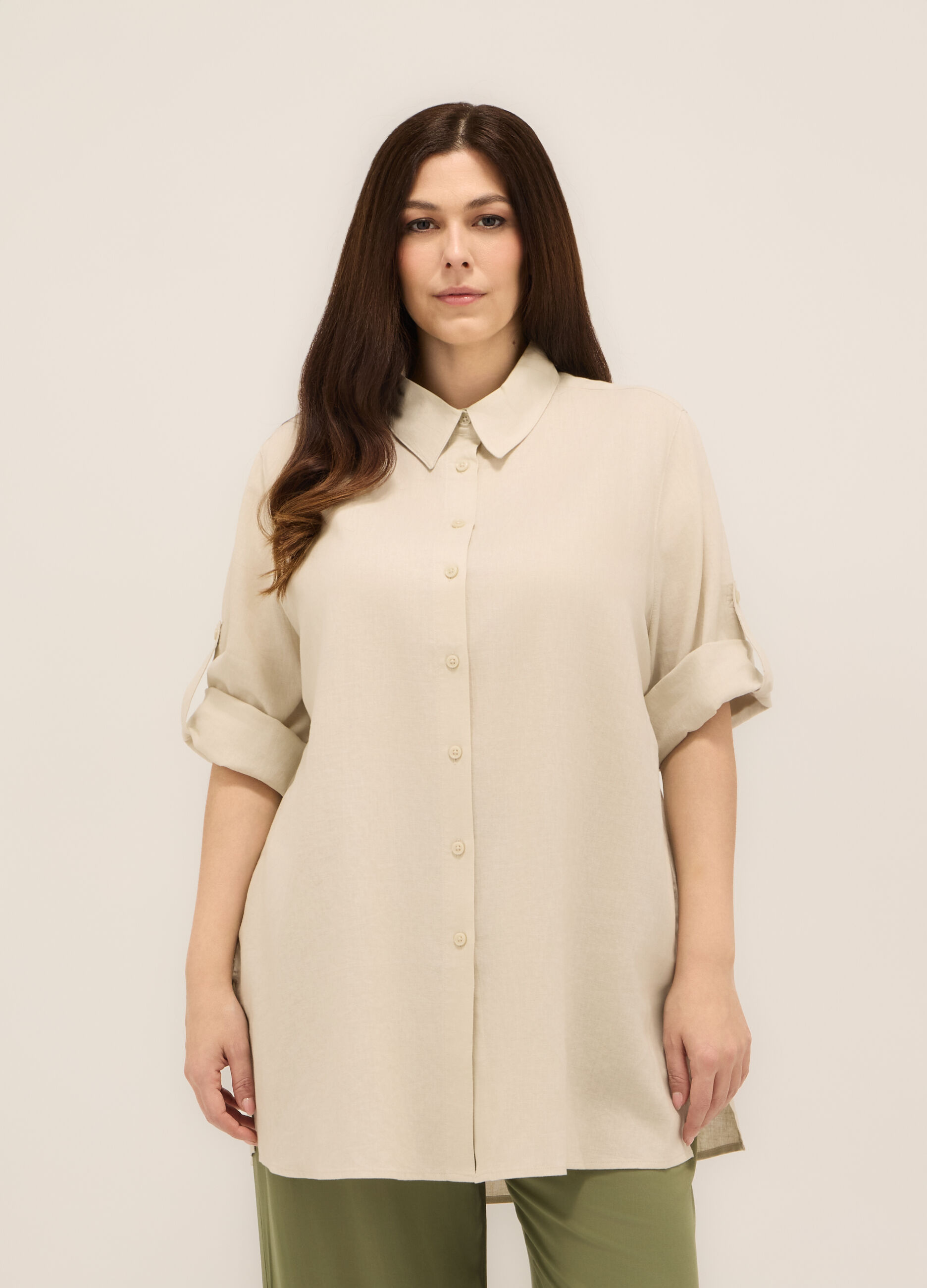 Camicia misto lino donna curvy_0