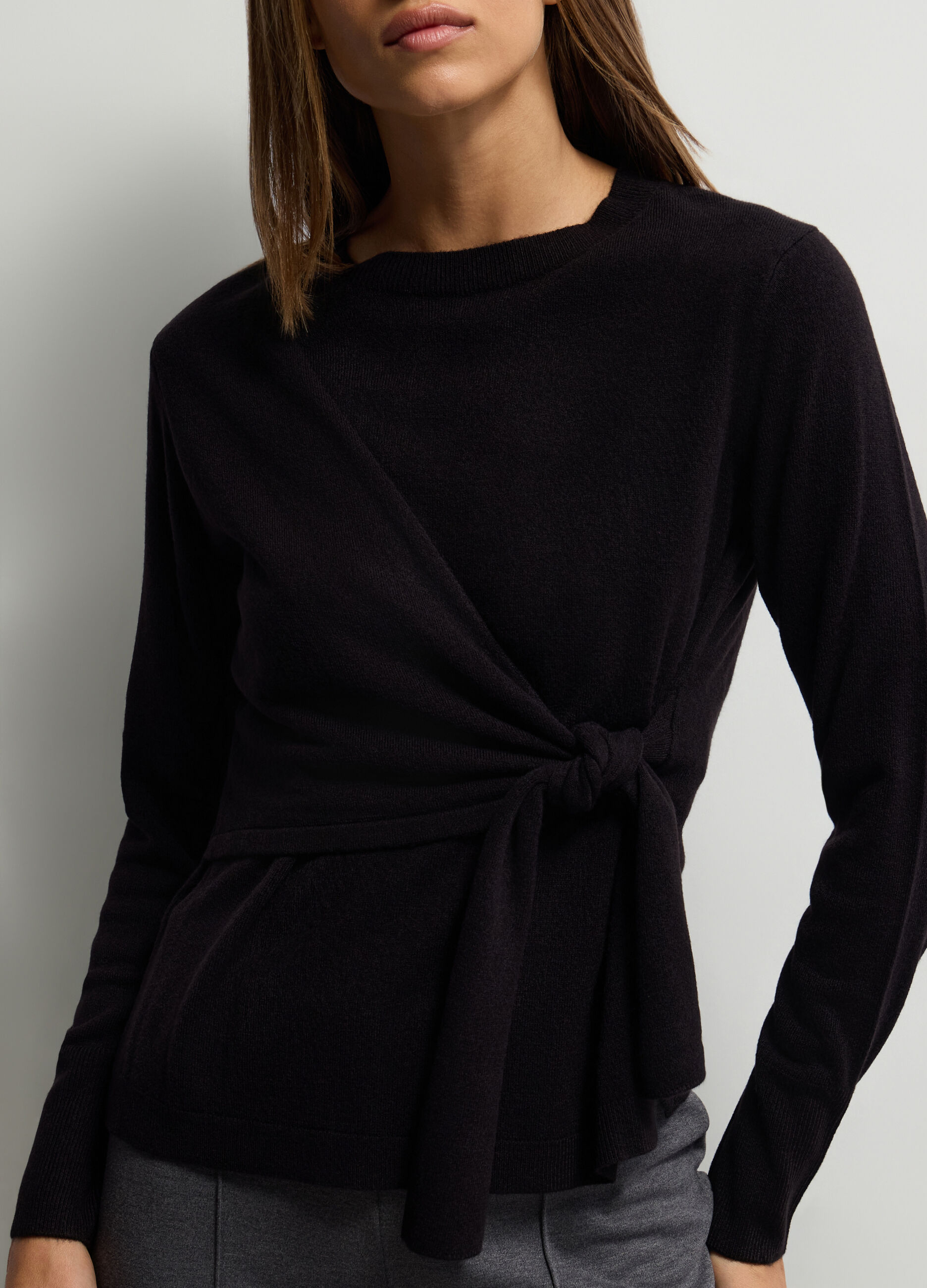 Maglia girocollo rasata donna_2