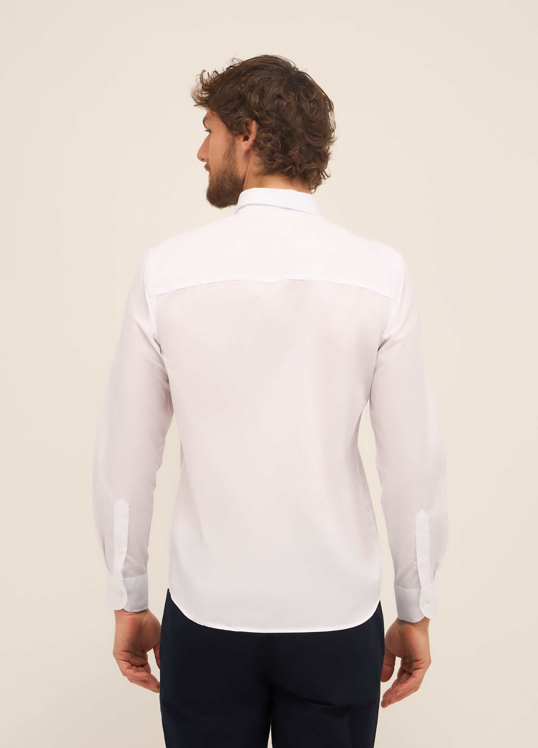 Camicia slim fit button-down in misto cotone uomo_1