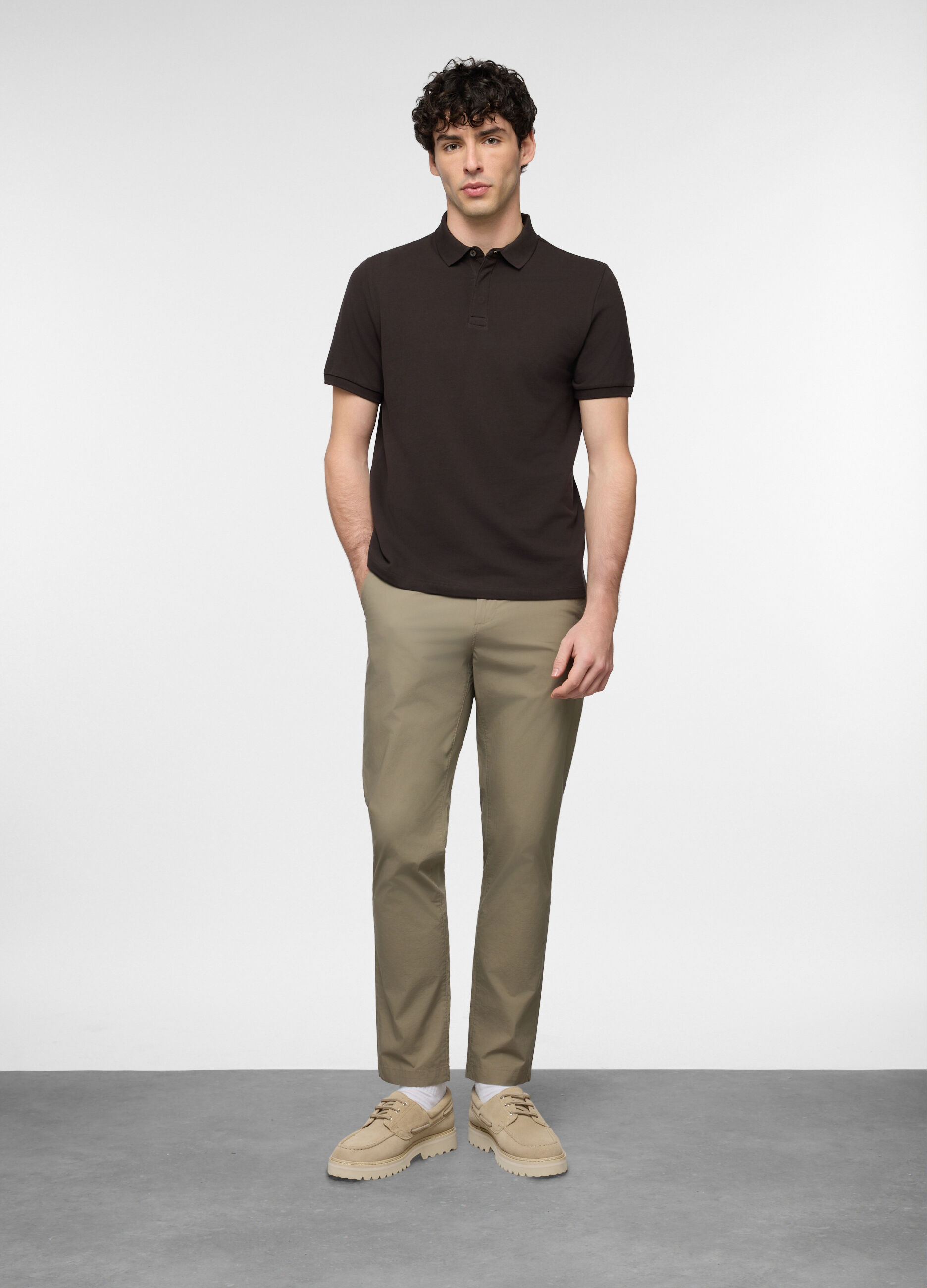 Pantalone chino slim fit di cotone stretch uomo_0