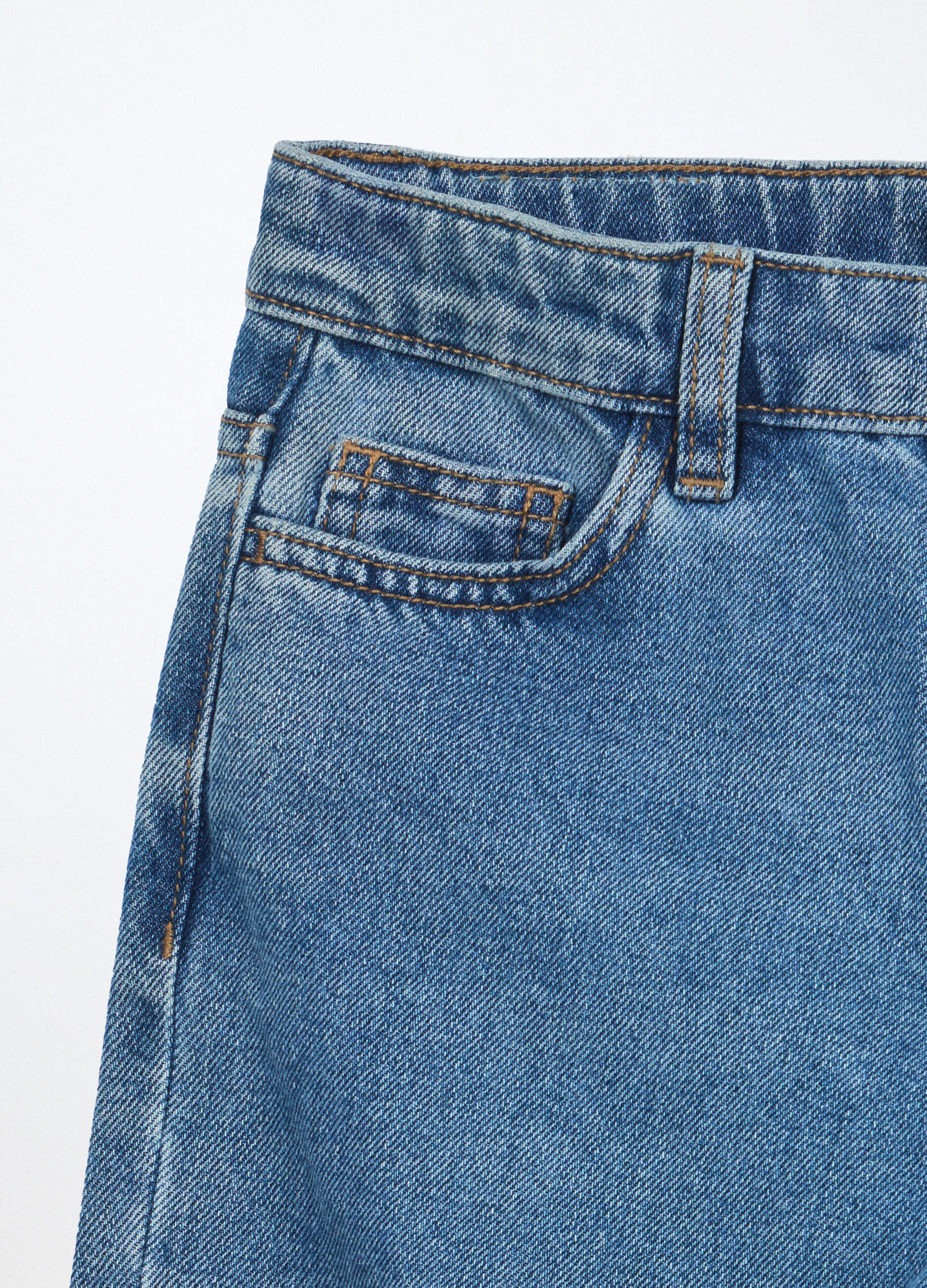 Pantaloni in denim misto cotone ragazza_2
