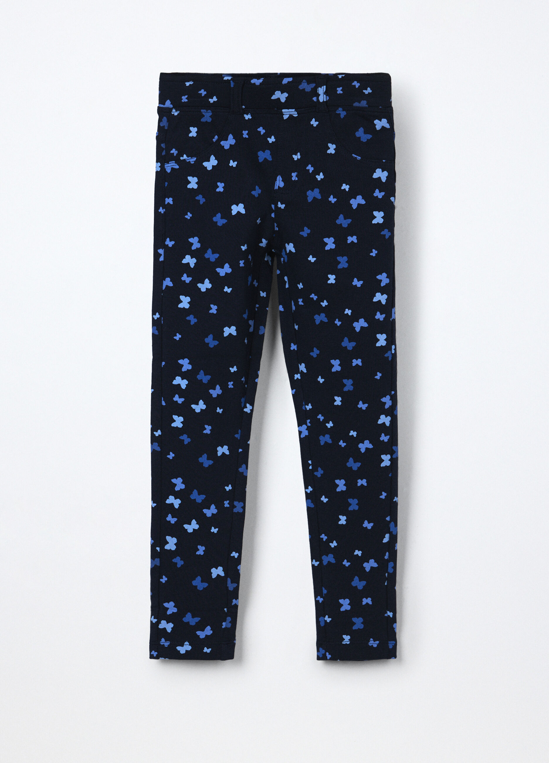 Treggings in french terry di cotone stretch bambina_0