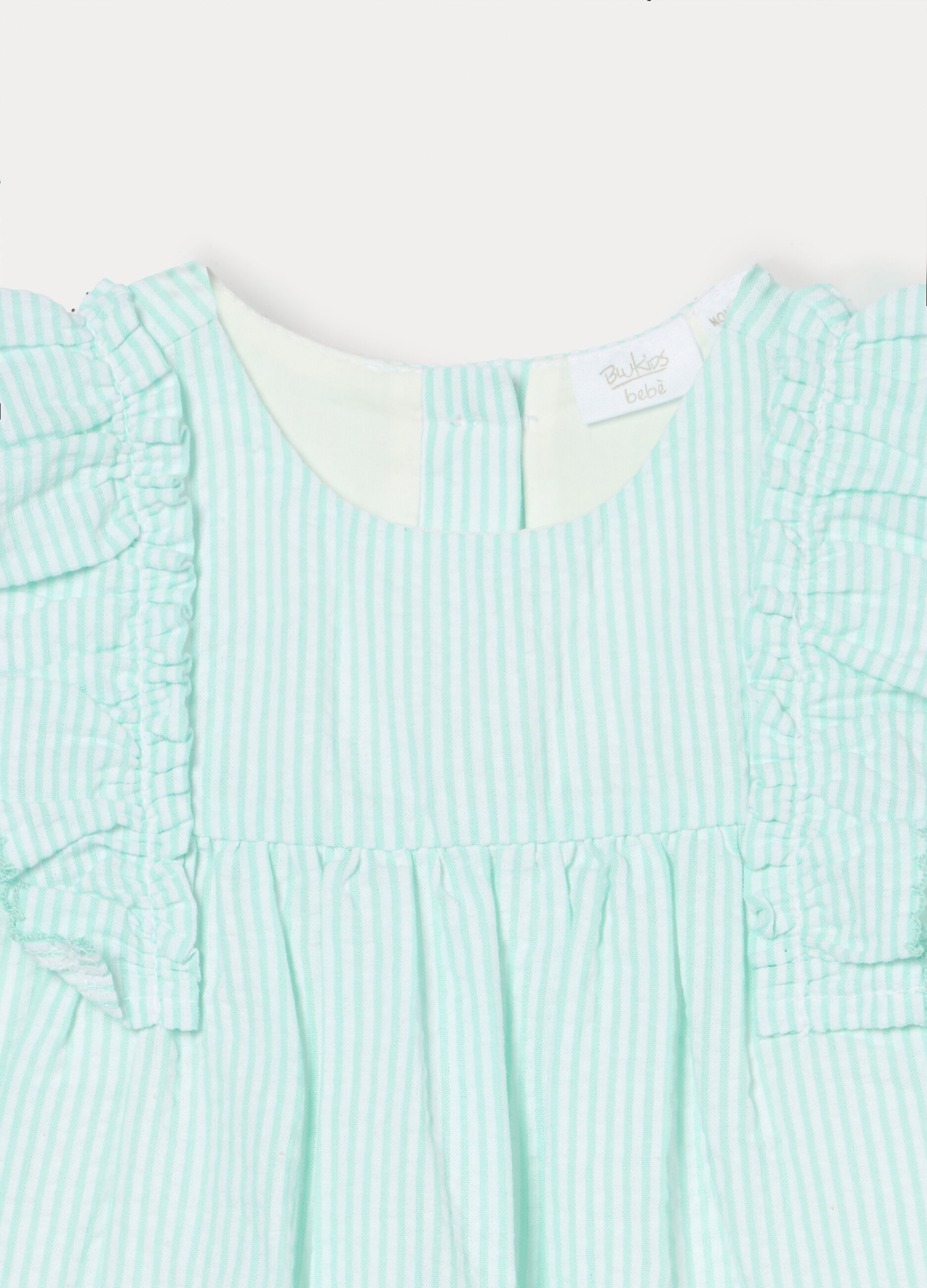 Set vestitino + shorts in misto cotone seersucker neonato_2