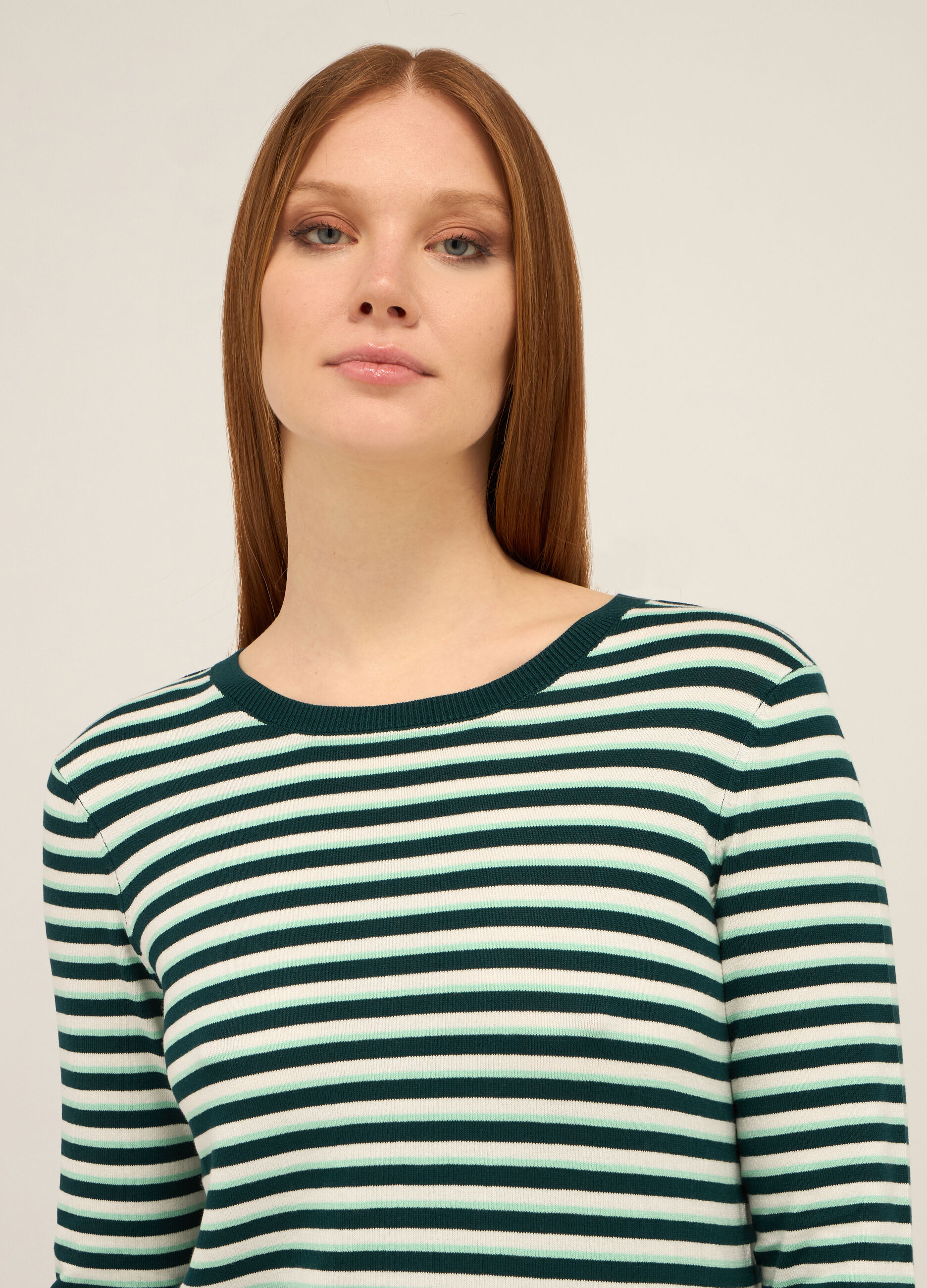 T-shirt misto viscosa con motivo a righe donna_2