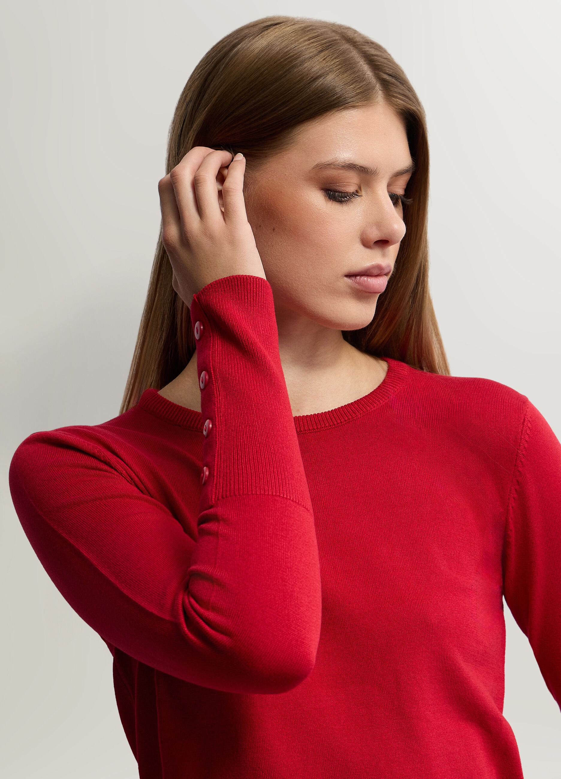 Maglia girocollo rasata donna_2