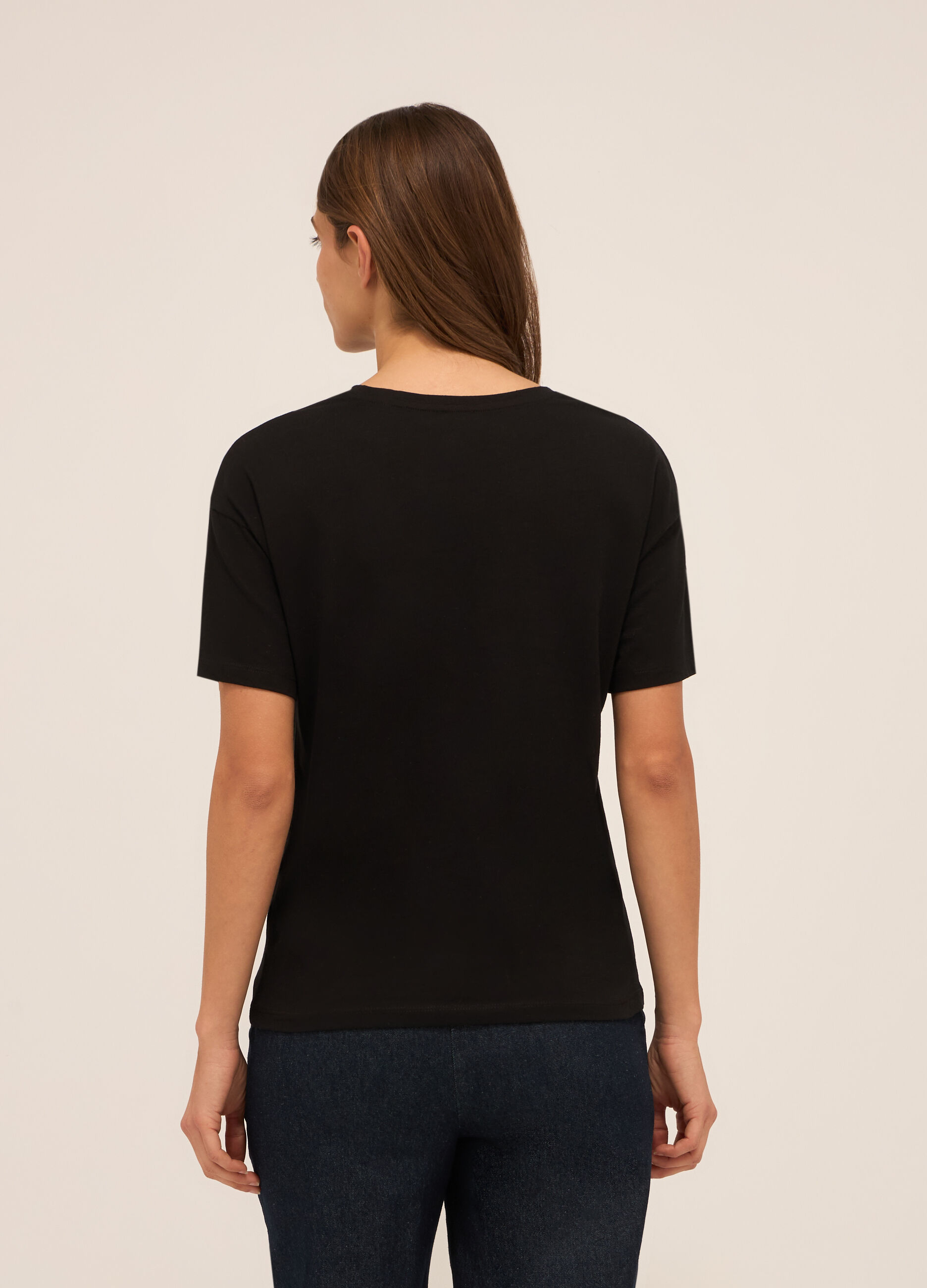 T-shirt in jersey di puro cotone donna_1
