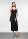 Abito lungo fitted in raso donna_0