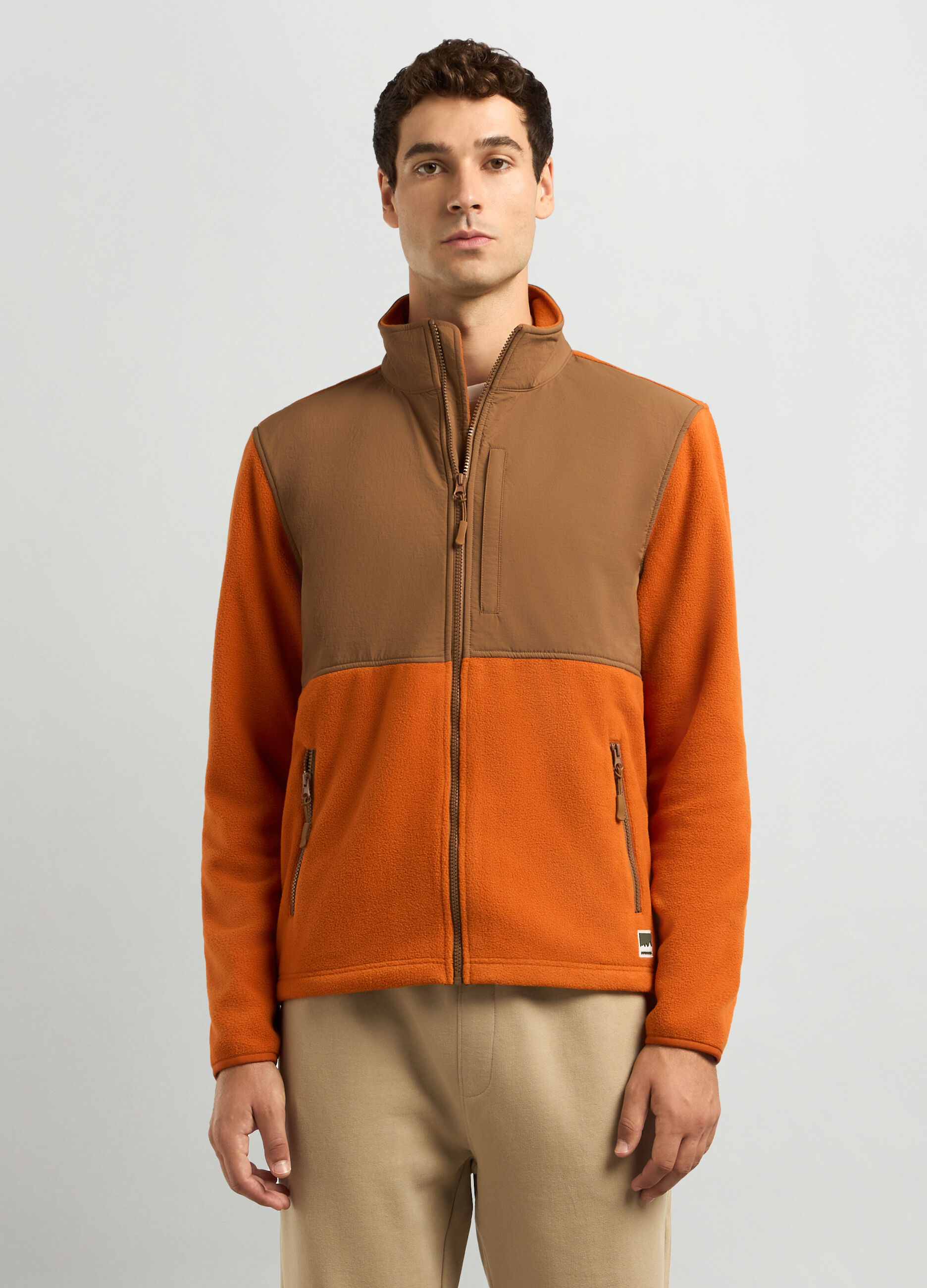 Felpa in pile full zip uomo_0