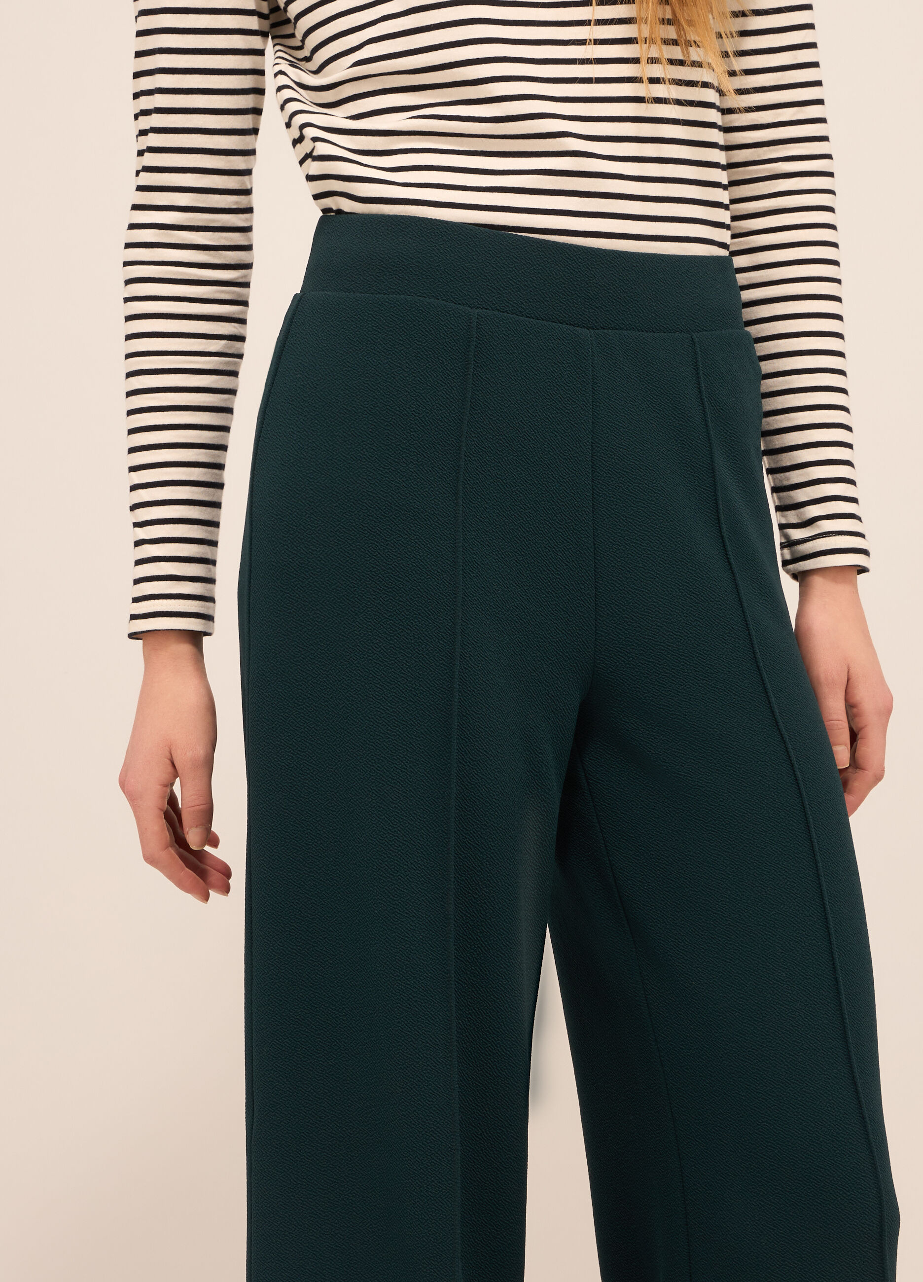 Pantaloni palazzo crêpe donna _2