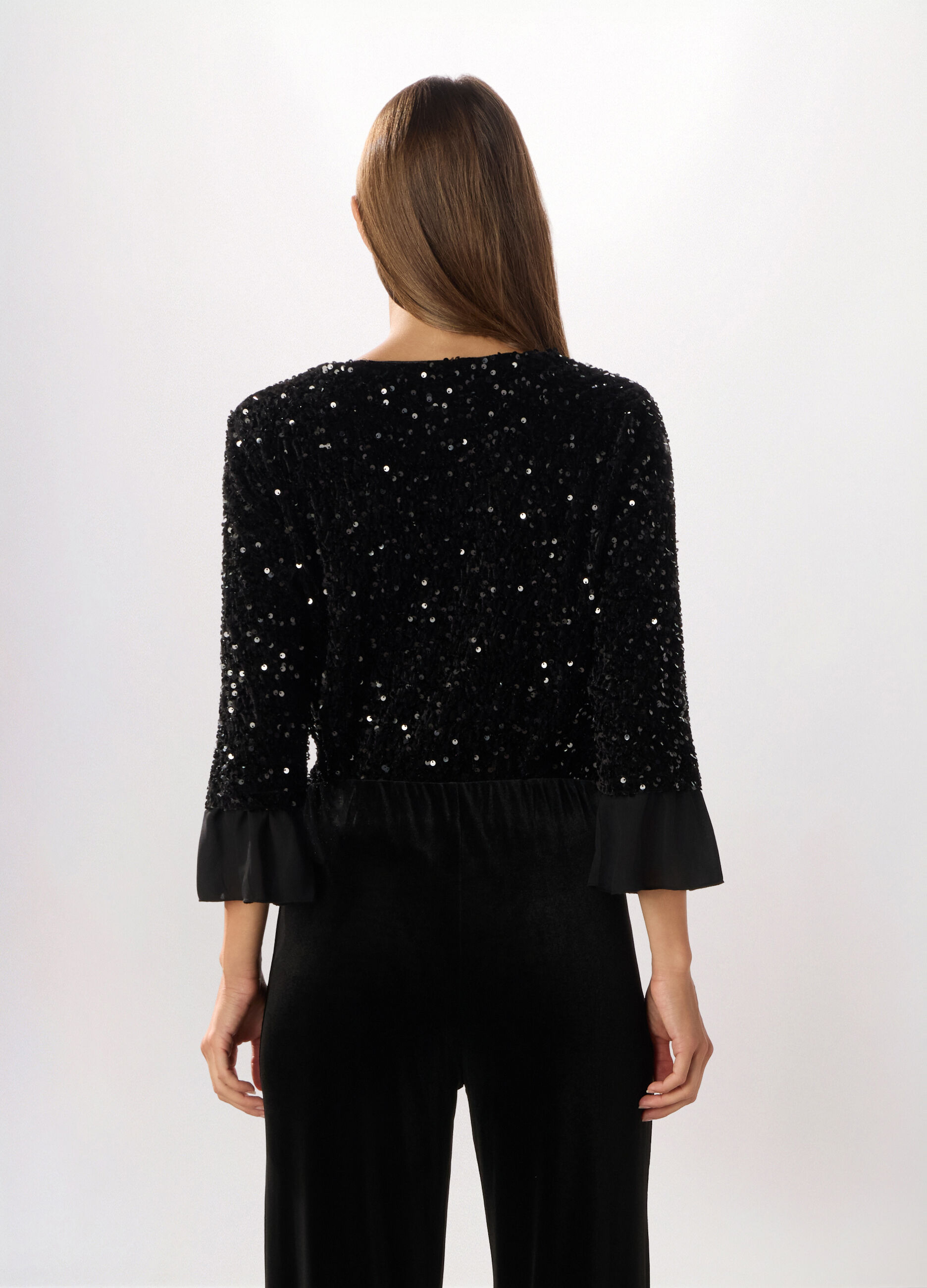 T-shirt con paillettes donna_1