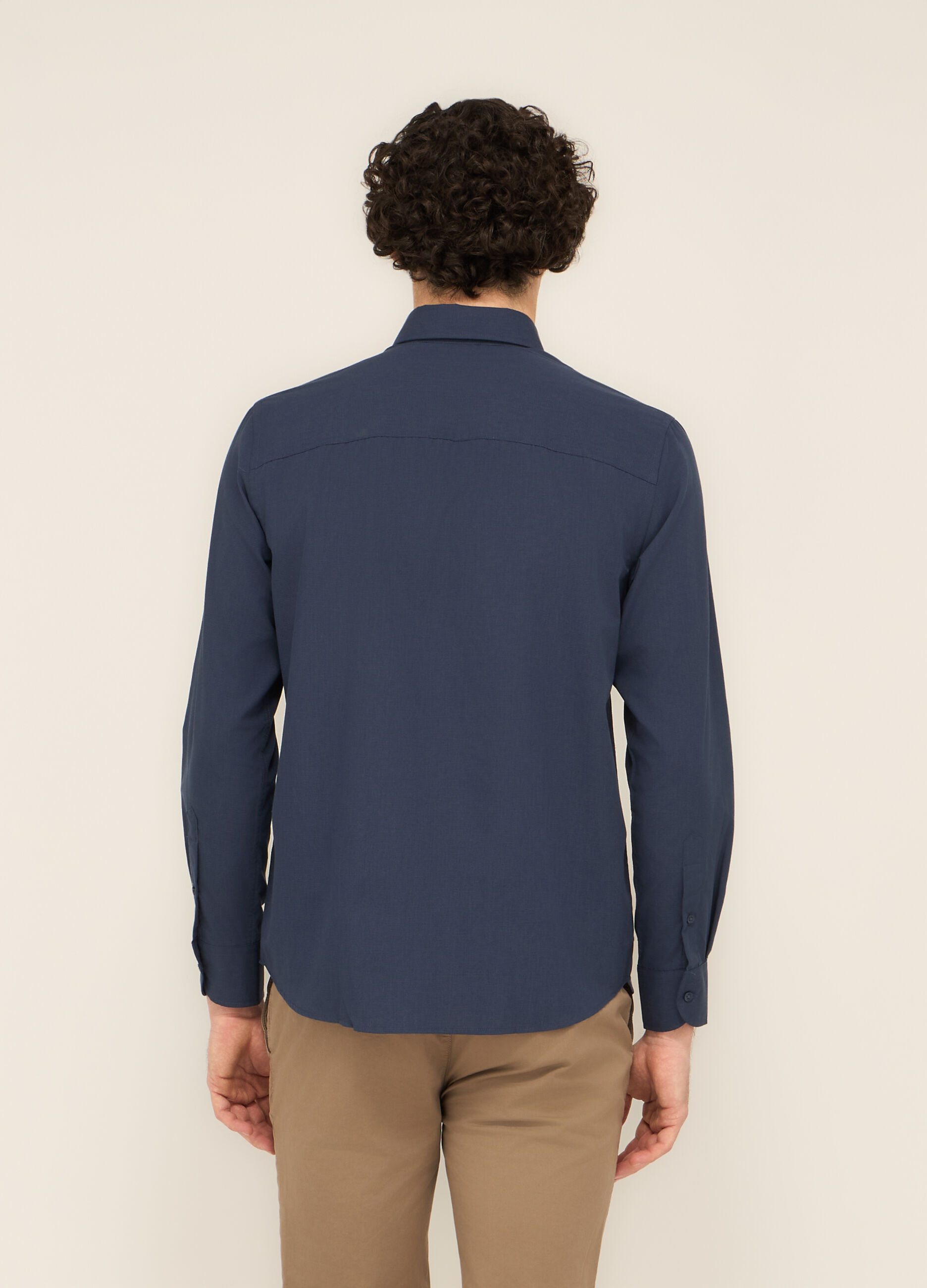 Camicia regular fit button-down in misto cotone uomo_1