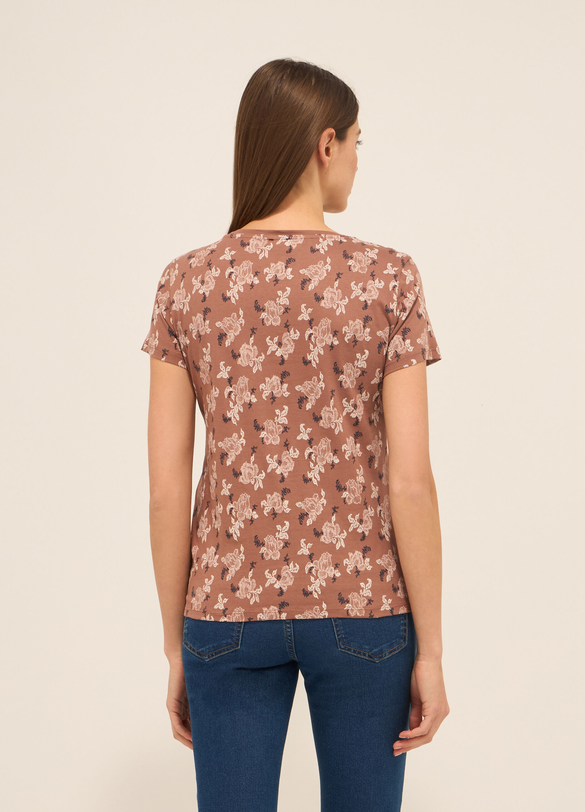T-shirt in jersey di puro cotone donna_1