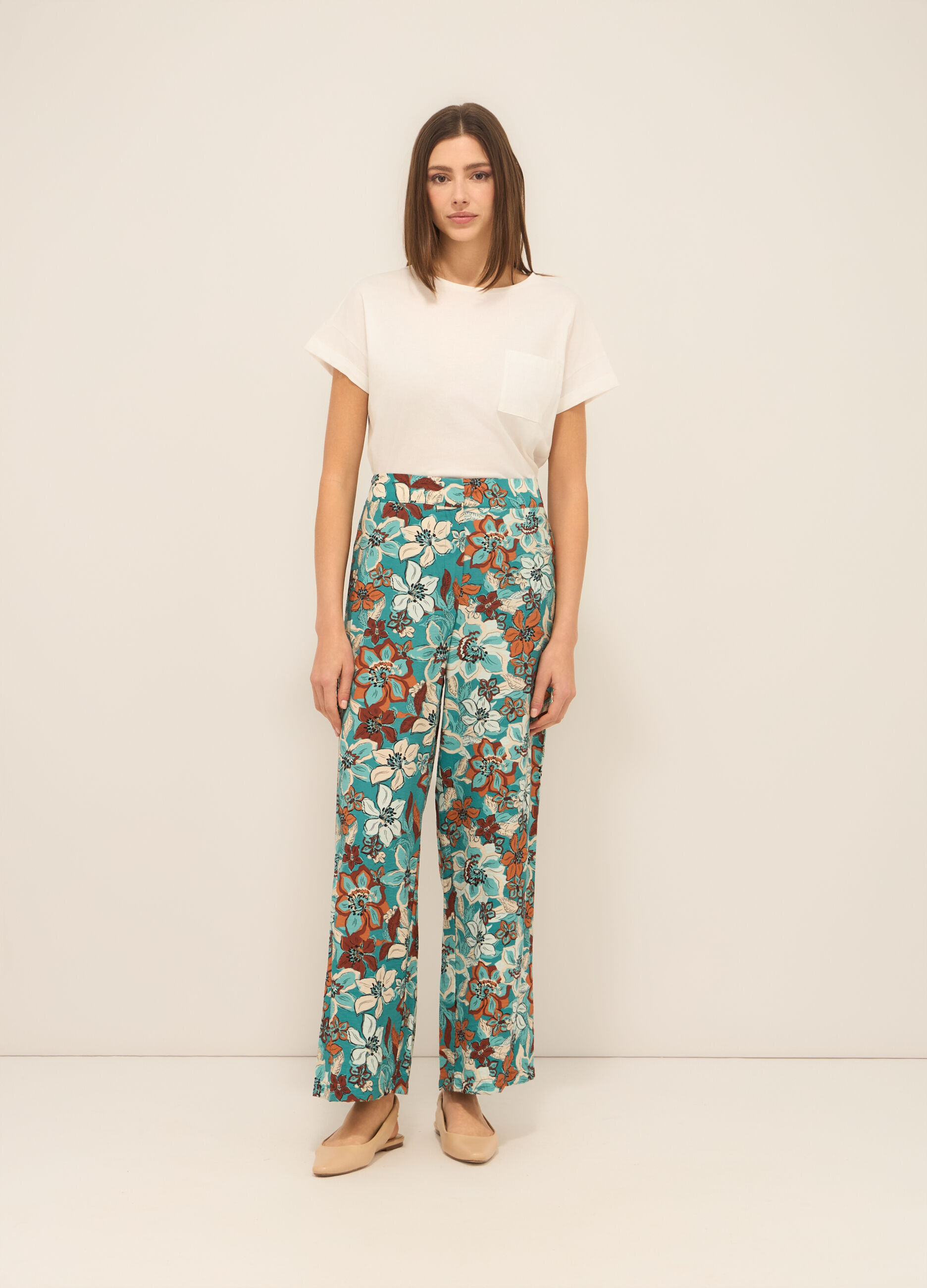 Pantaloni in misto viscosa donna