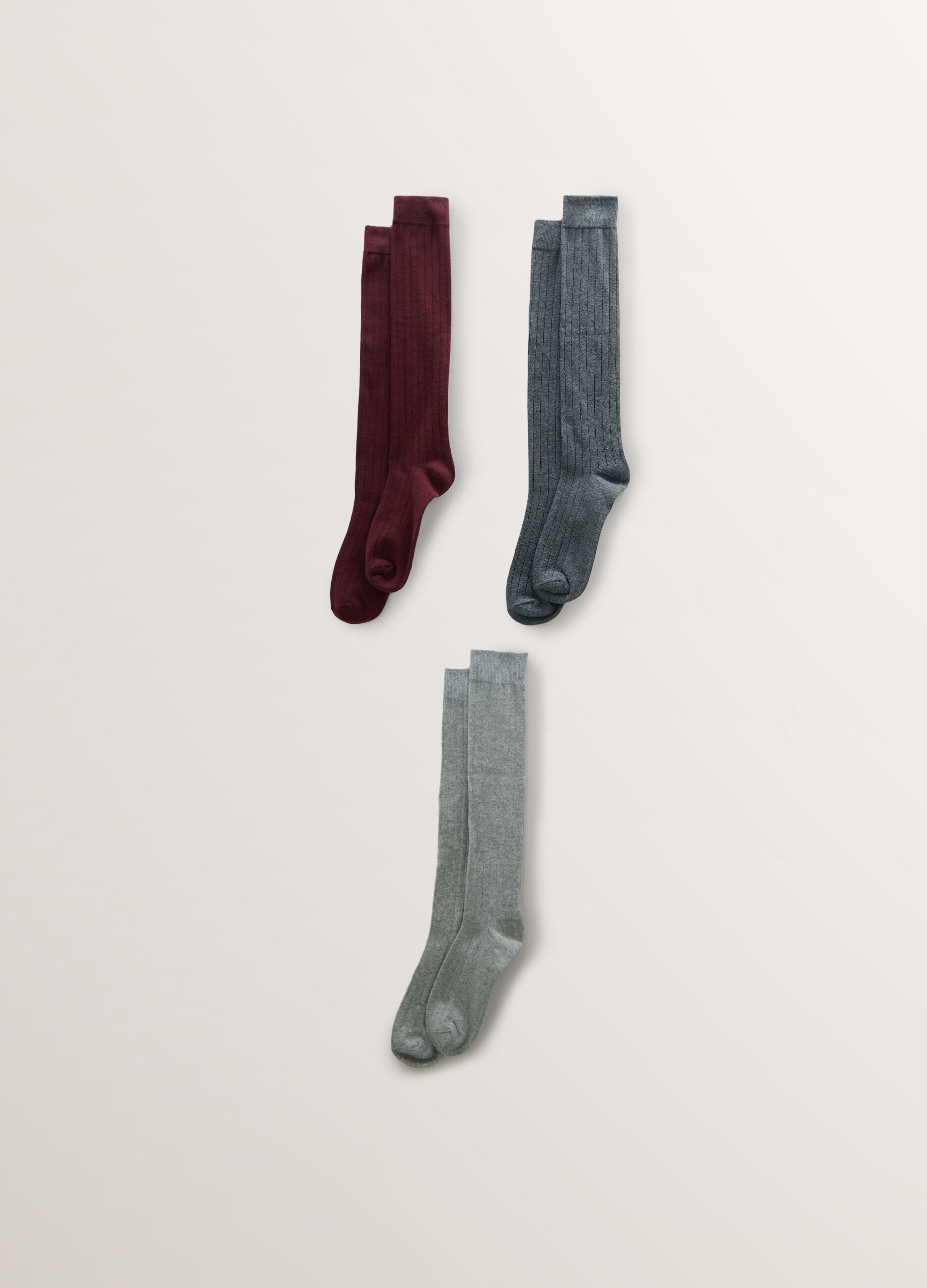 3 pack calze al ginocchio in cotone stretch a coste uomo_0