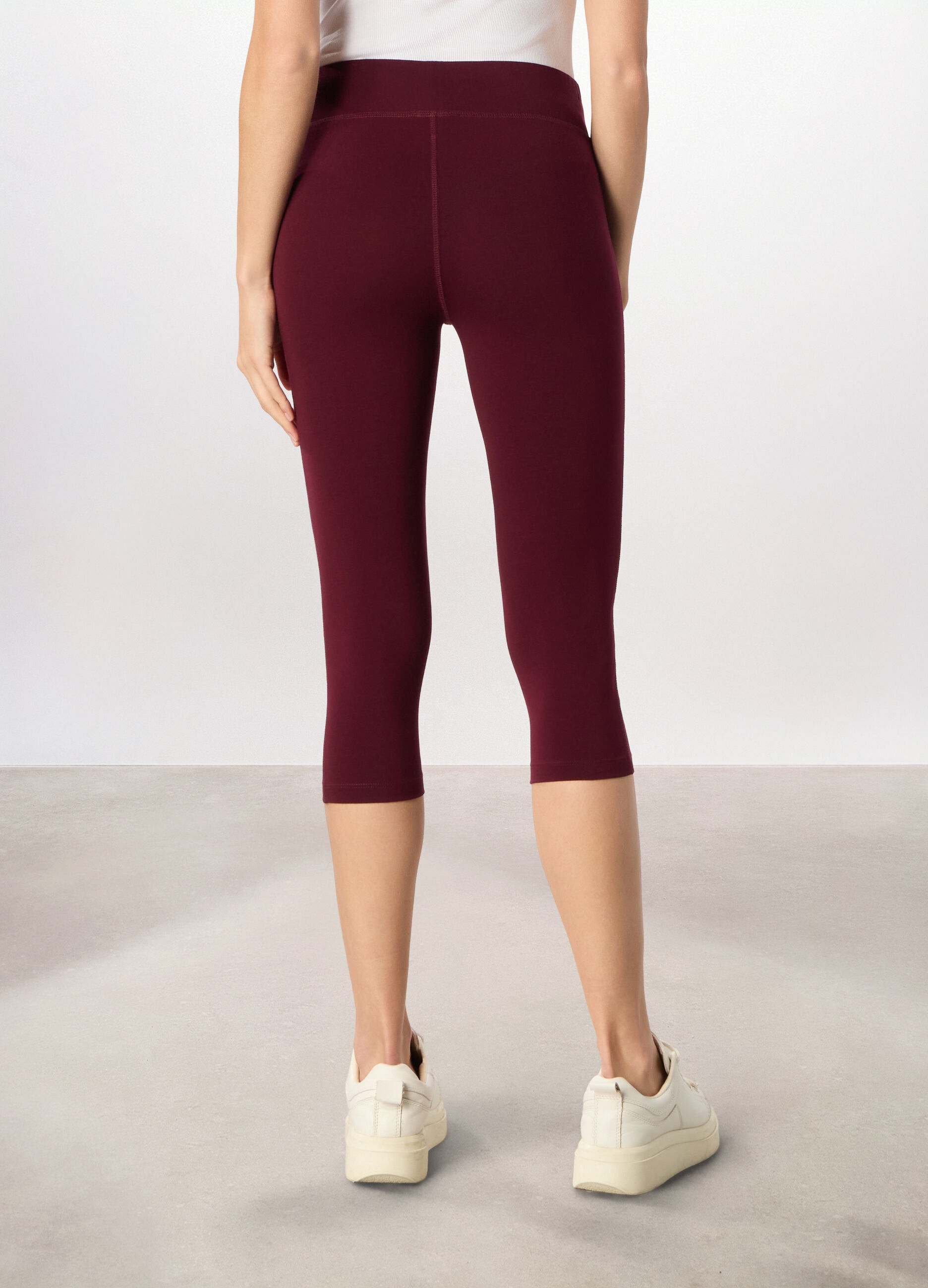 Leggings capri in jersey di cotone stretch Holistic fitness donna_1