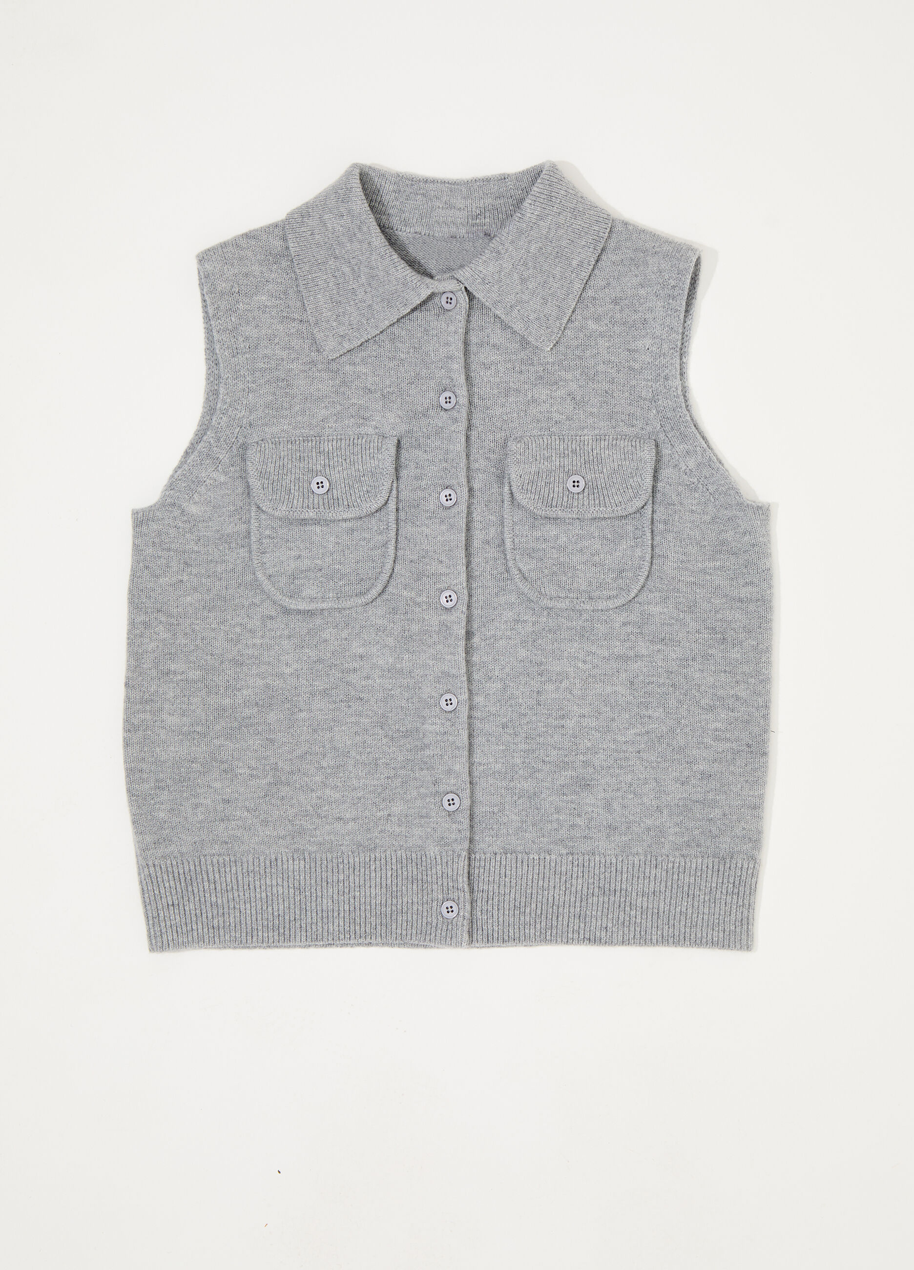 Gilet tricot in pura lana donna_4
