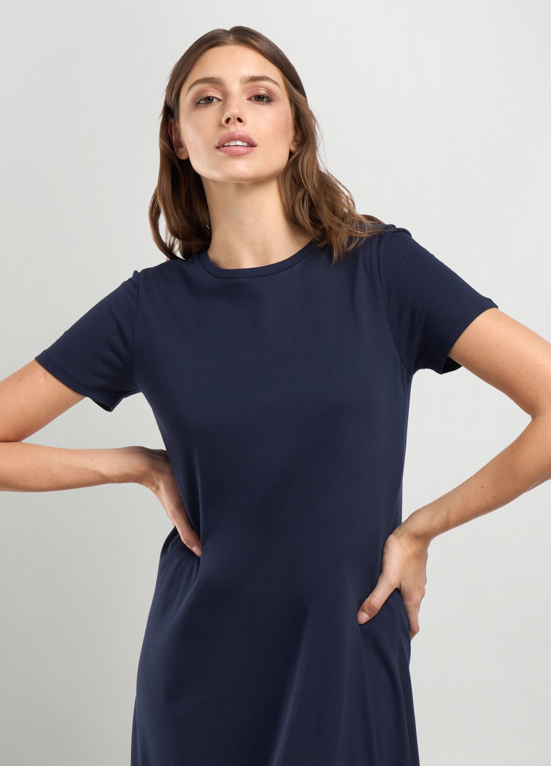 Abito lungo in jersey di puro cotone donna_2