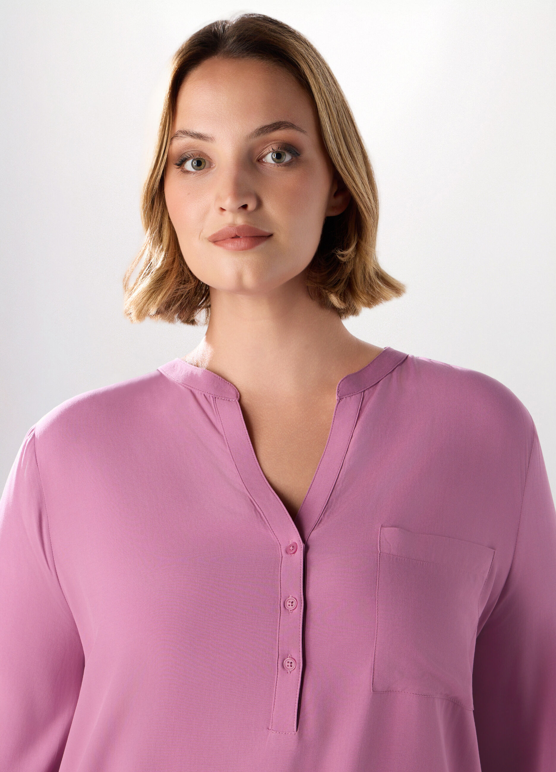 Camicetta in viscosa con maniche a 3/4 donna curvy_2