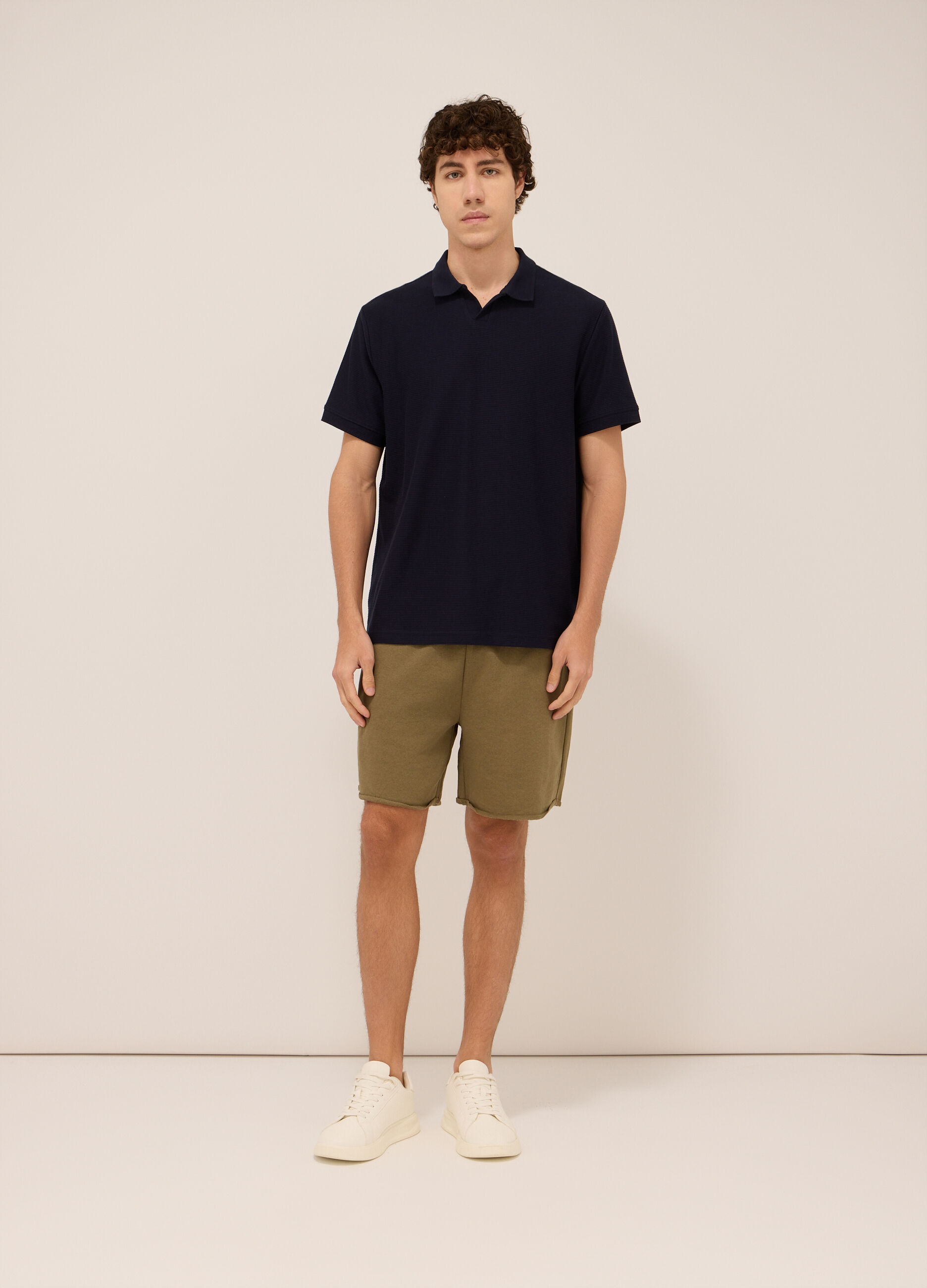 Shorts sportivi in felpa misto cotone uomo_0