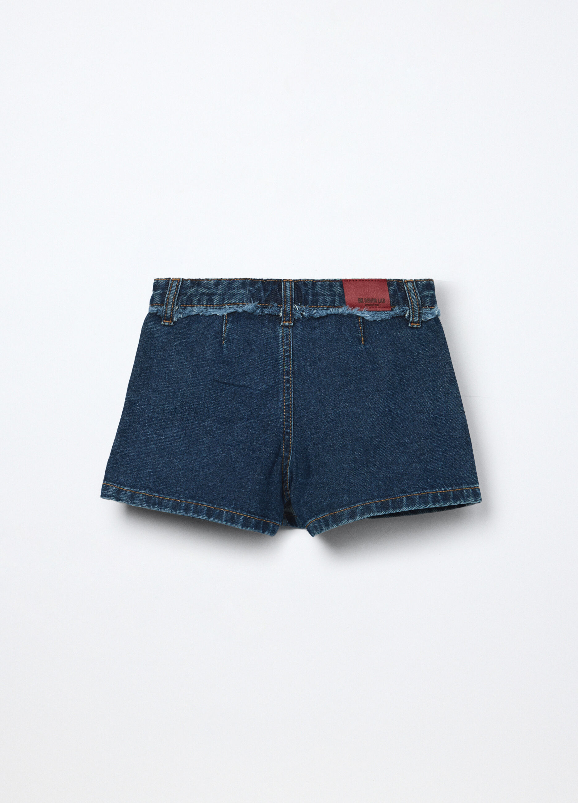 Gonna pantalone in denim di puro cotone bambina
