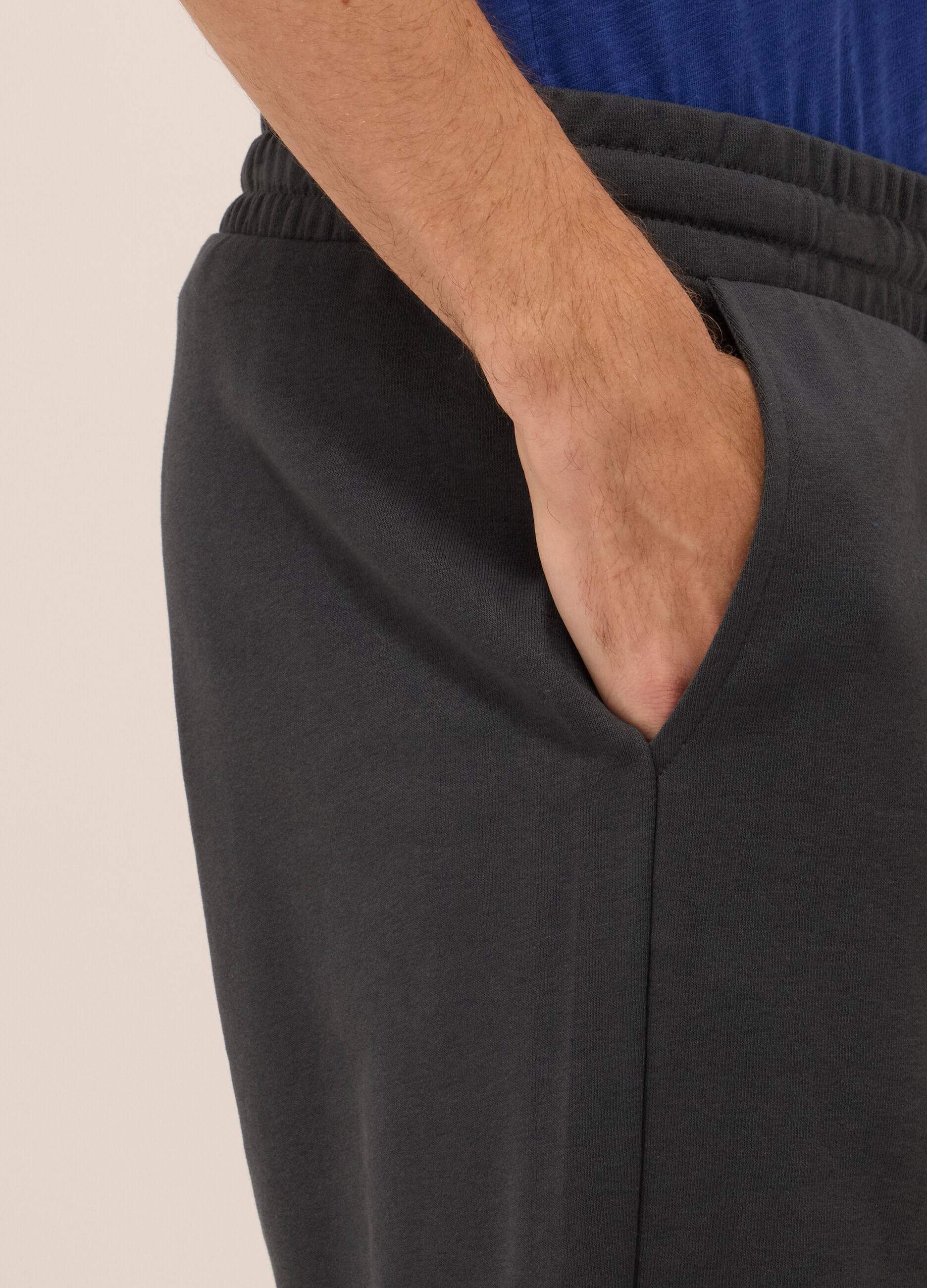 Shorts sportivi in felpa misto cotone uomo_2