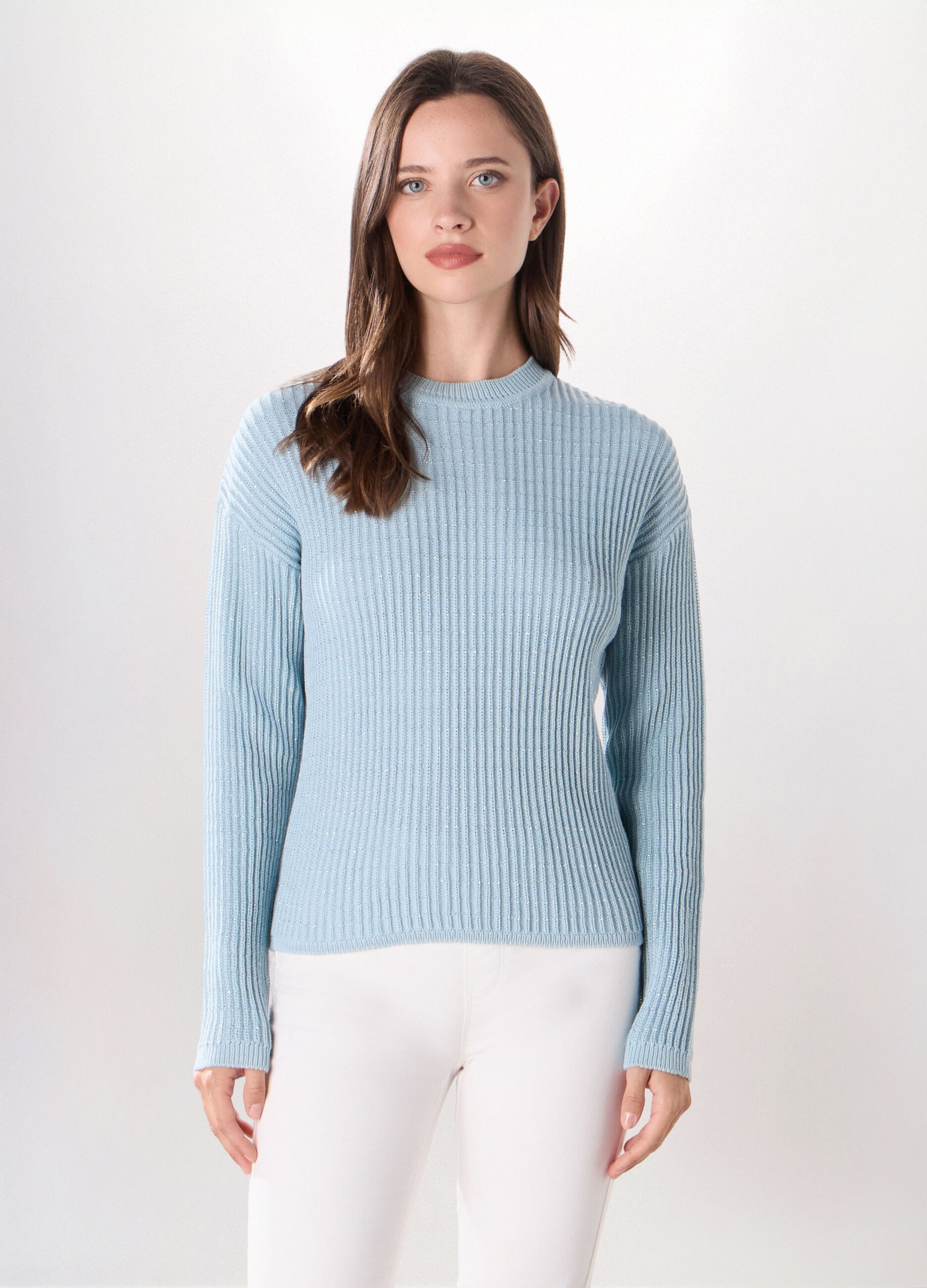 Girocollo tricot misto cotone donna_0