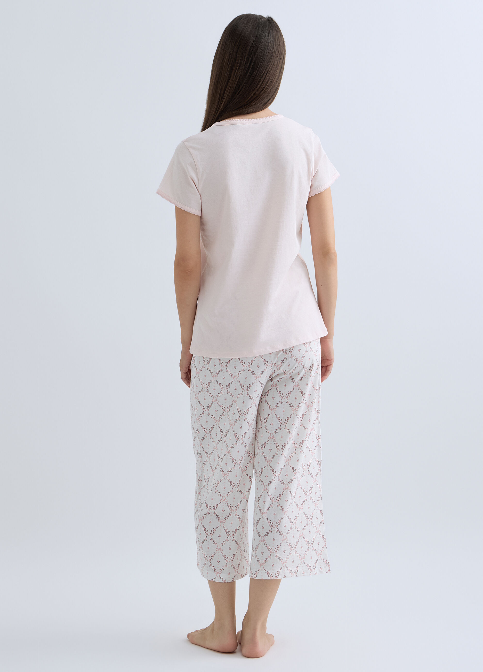 Pigiama corto in puro cotone donna_1
