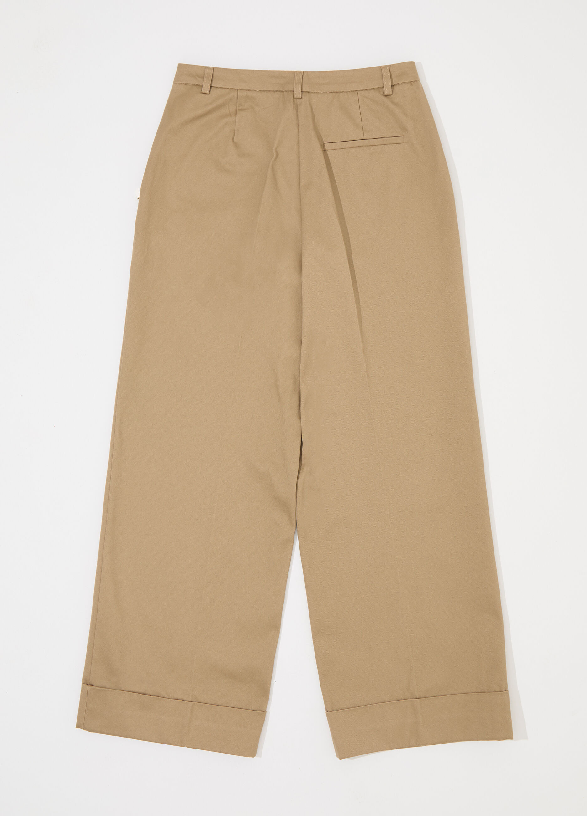 Pantaloni palazzo in gabardine di puro cotone donna_5