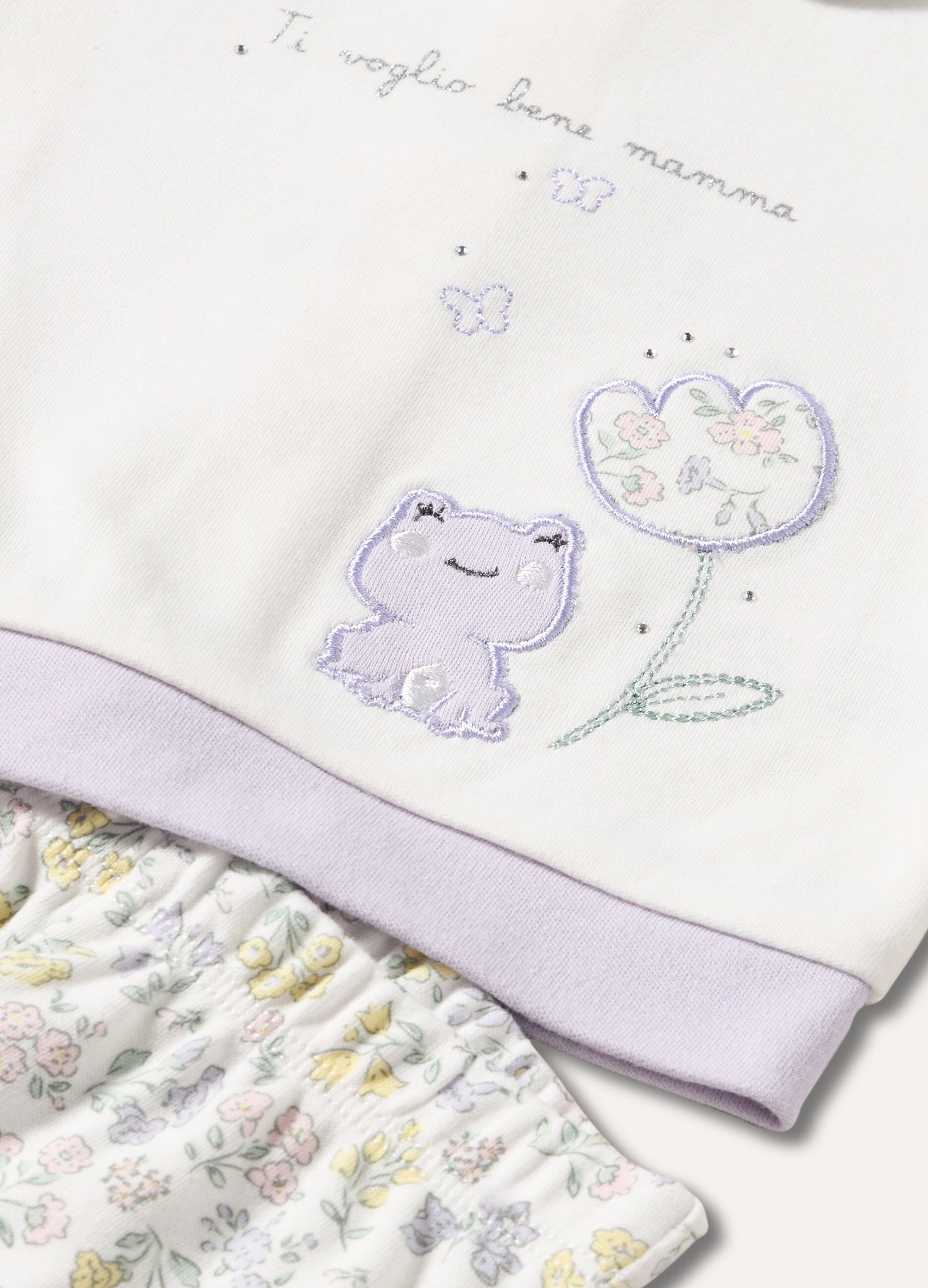 Set t-shirt + ghettine in puro cotone neonata_1