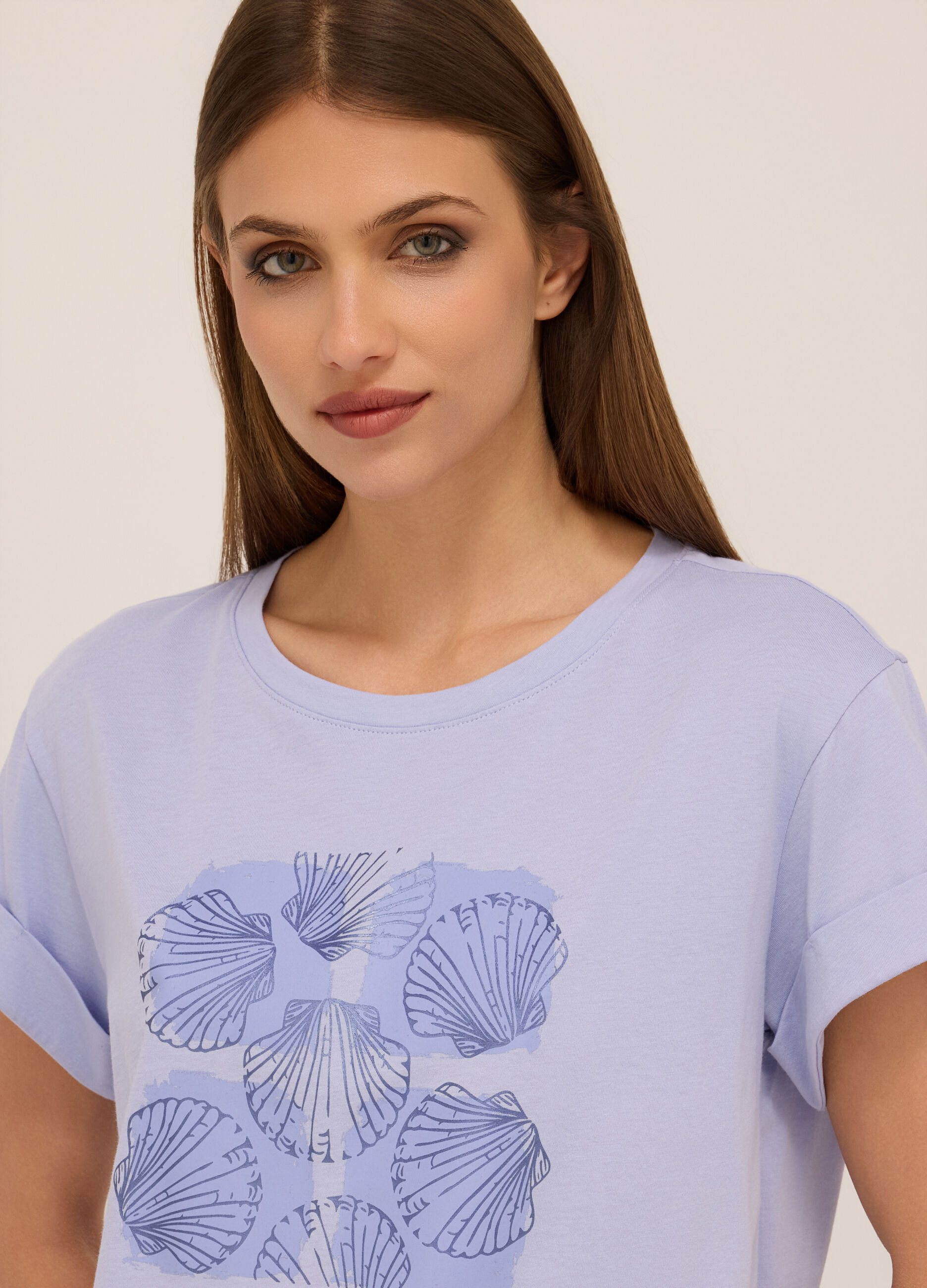 T-shirt in jersey di puro cotone donna_2