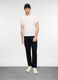 Pantalone regular fit in twill di cotone blu uomo_0