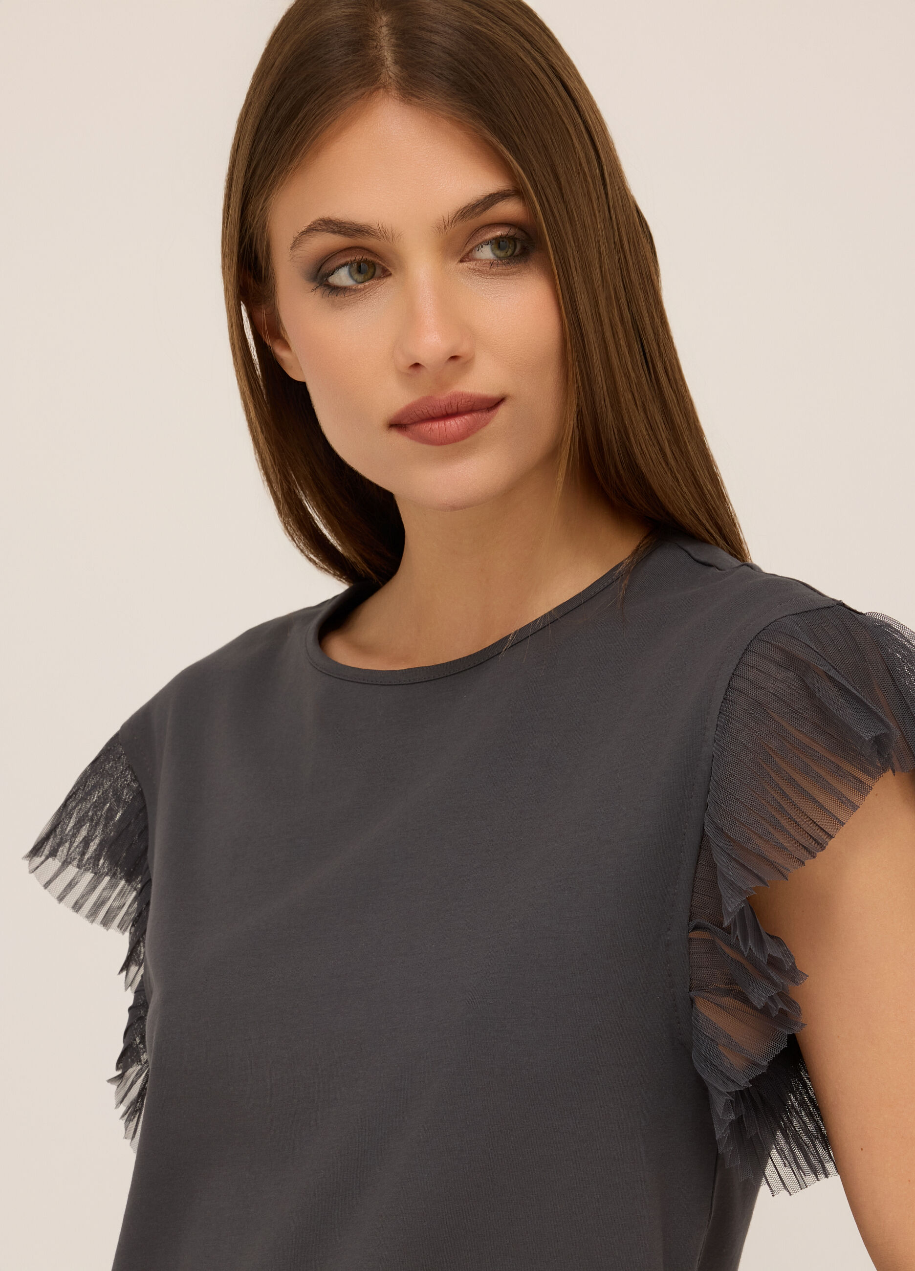 Canotta in jersey di cotone stretch donna