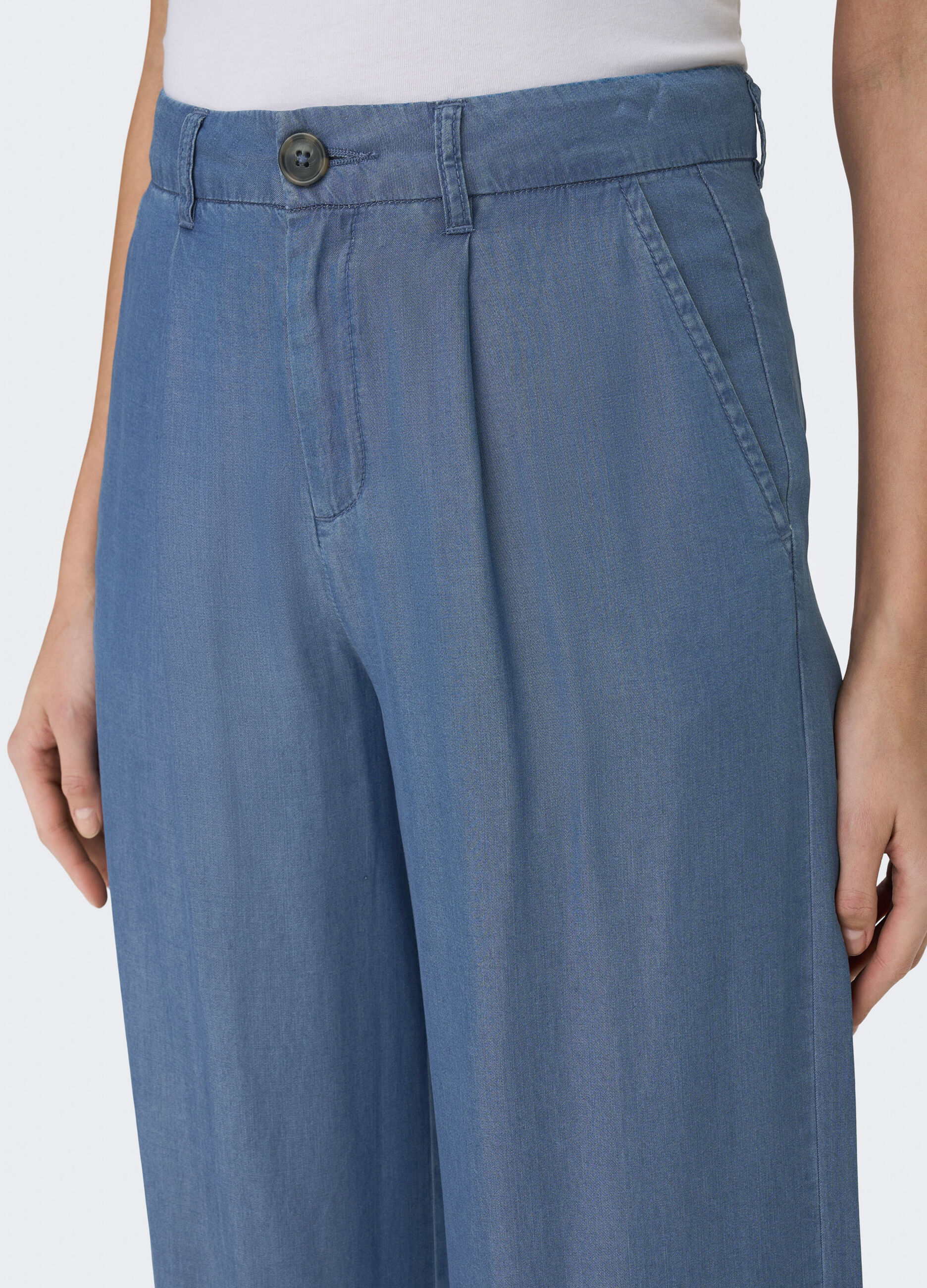 Pantaloni palazzo in puro cotone donna