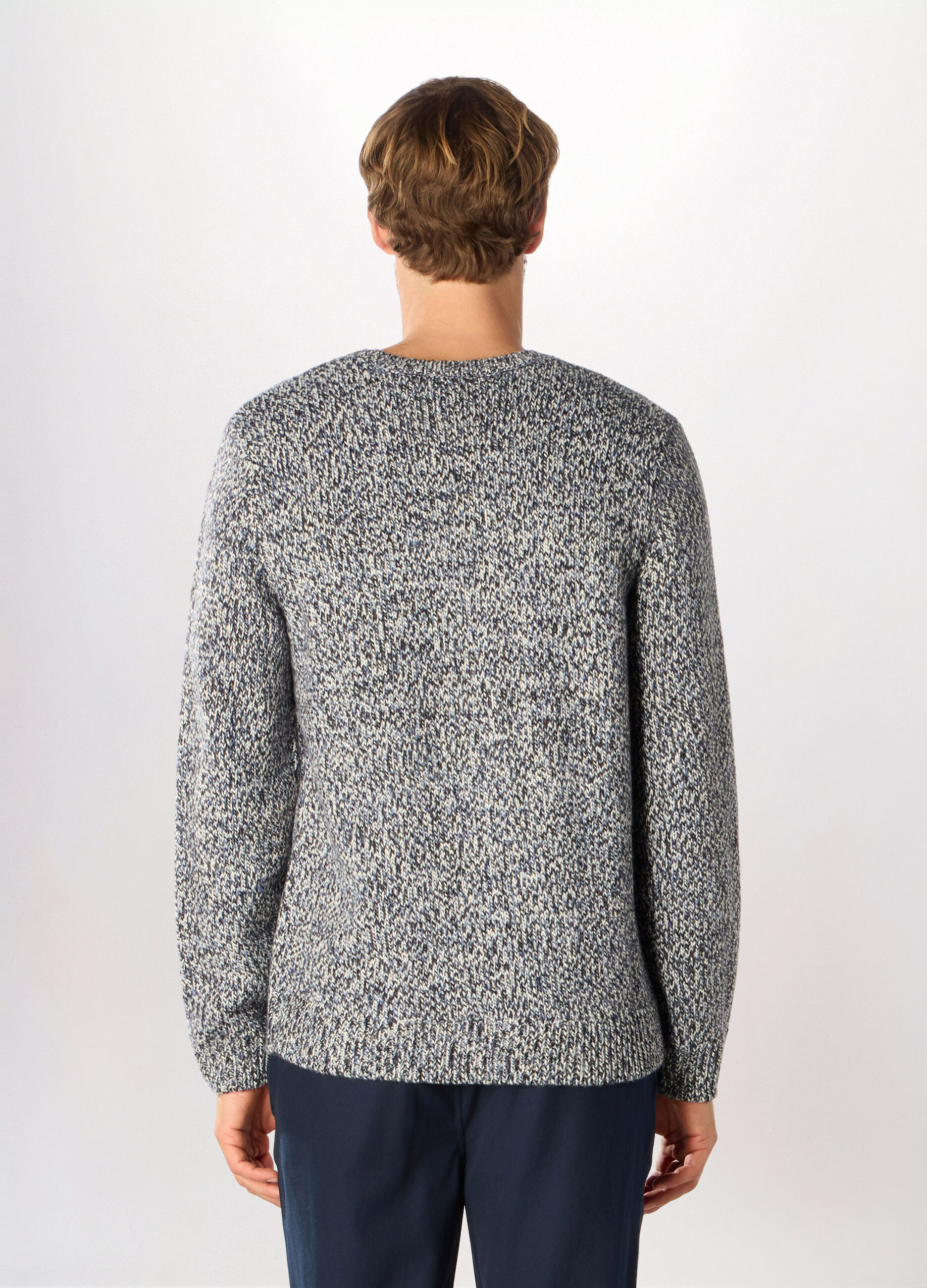 Maglione girocollo mouliné uomo_1