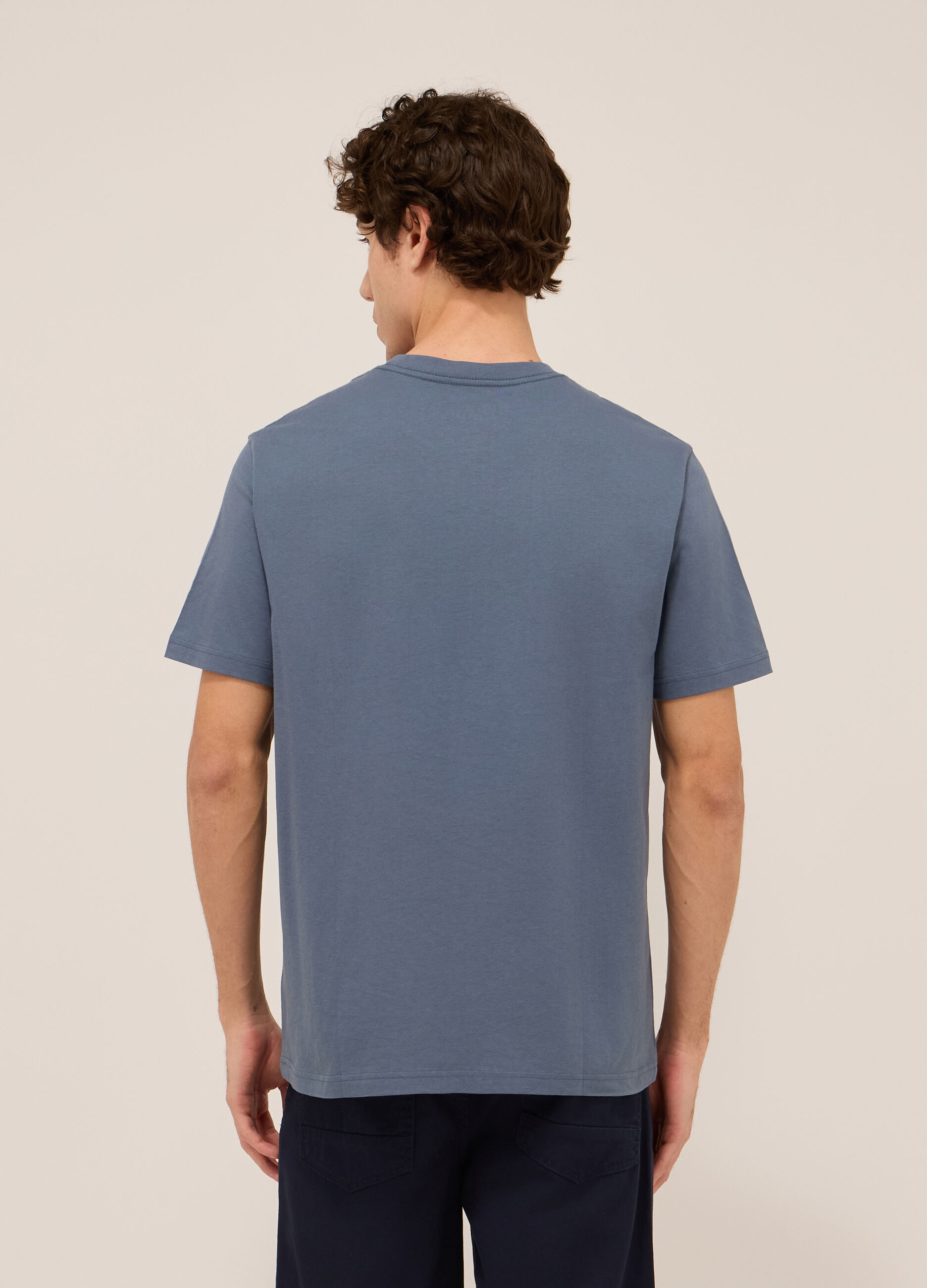 T-shirt in jersey di cotone con stampa uomo_1