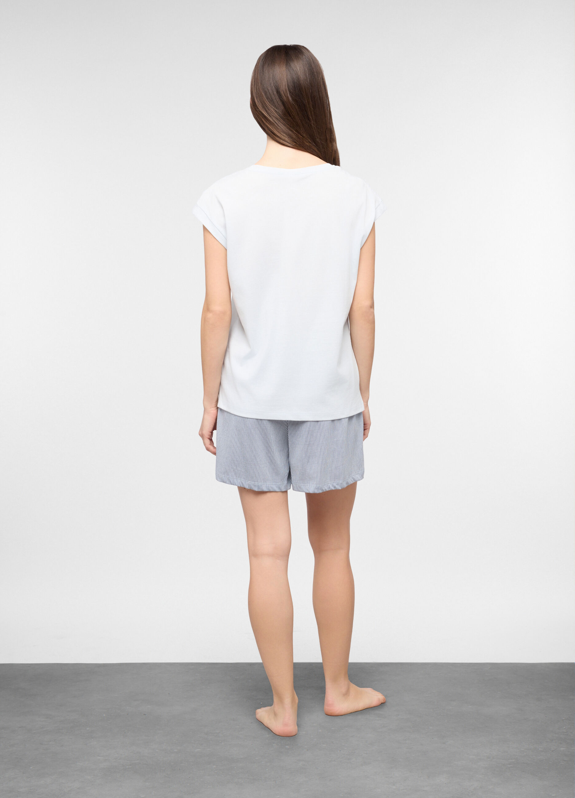 Set pigiama corto in puro cotone donna_1