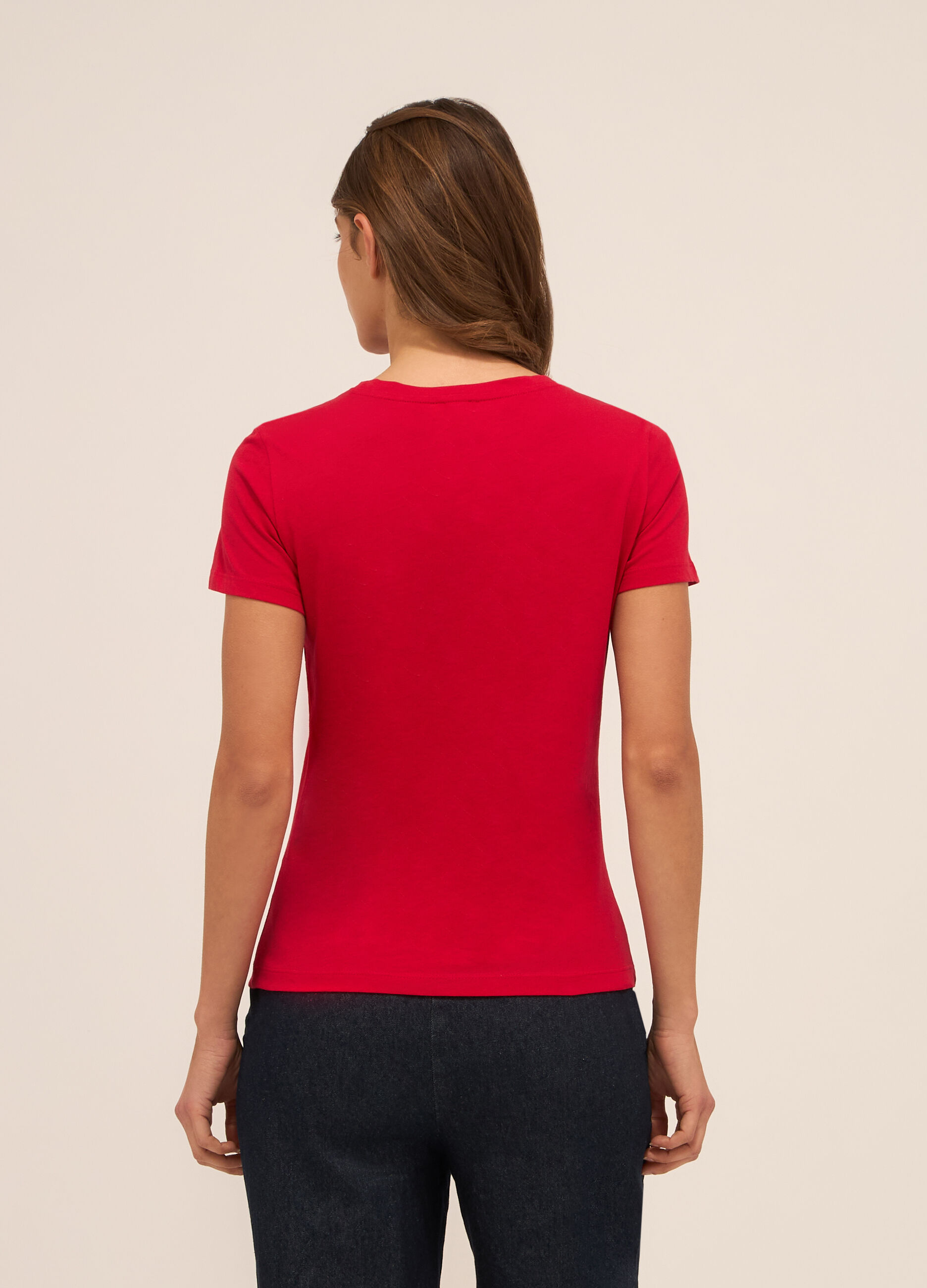 T-shirt in jersey di puro cotone donna_1