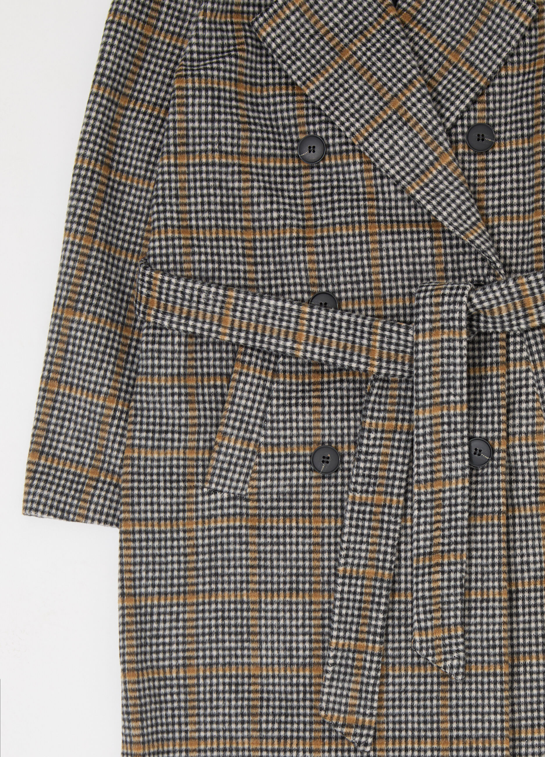 Cappotto lungo doppiopetto in misto lana donna_6