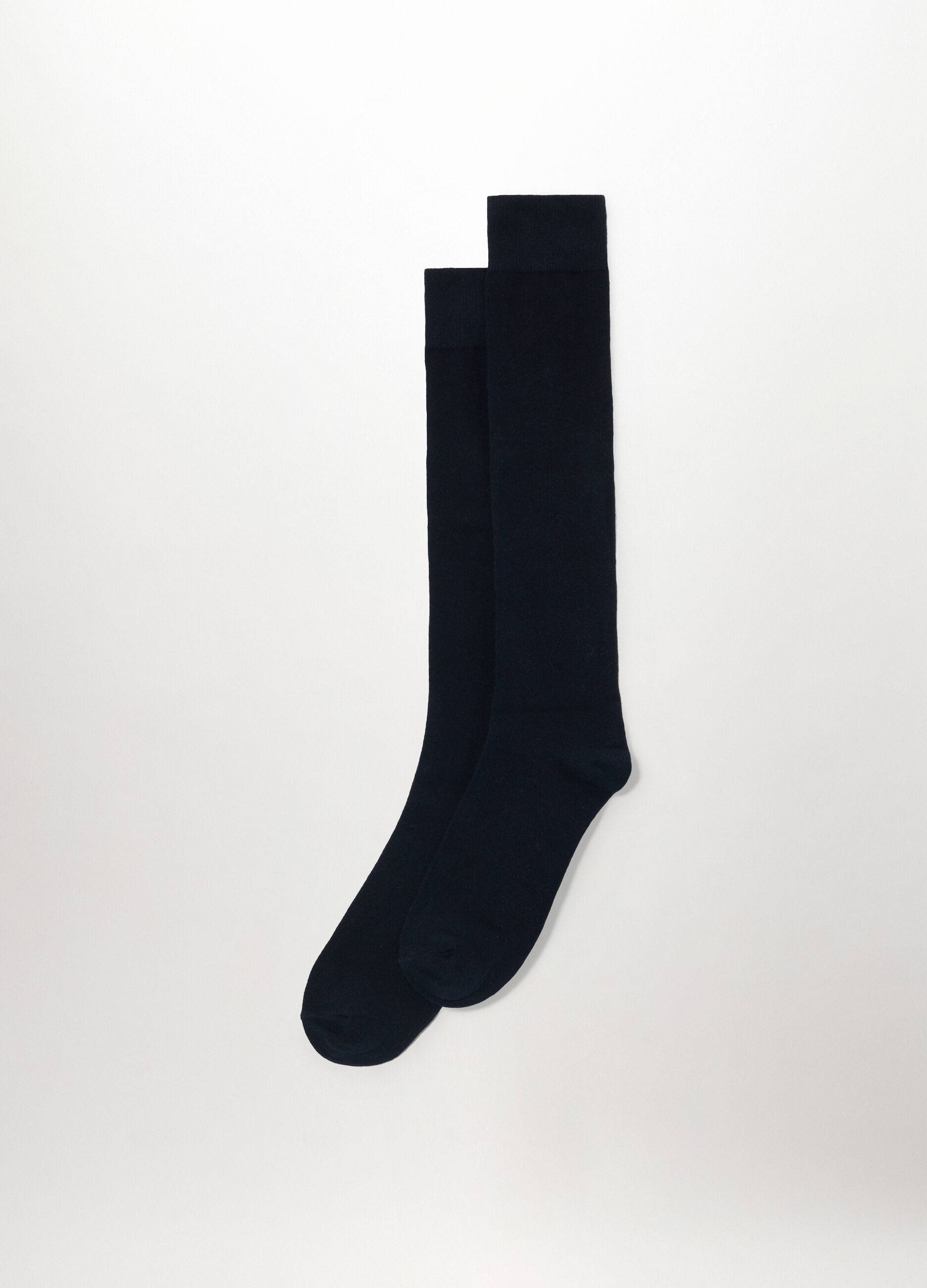 Calze lunghe in misto cotone tinta unita uomo_0