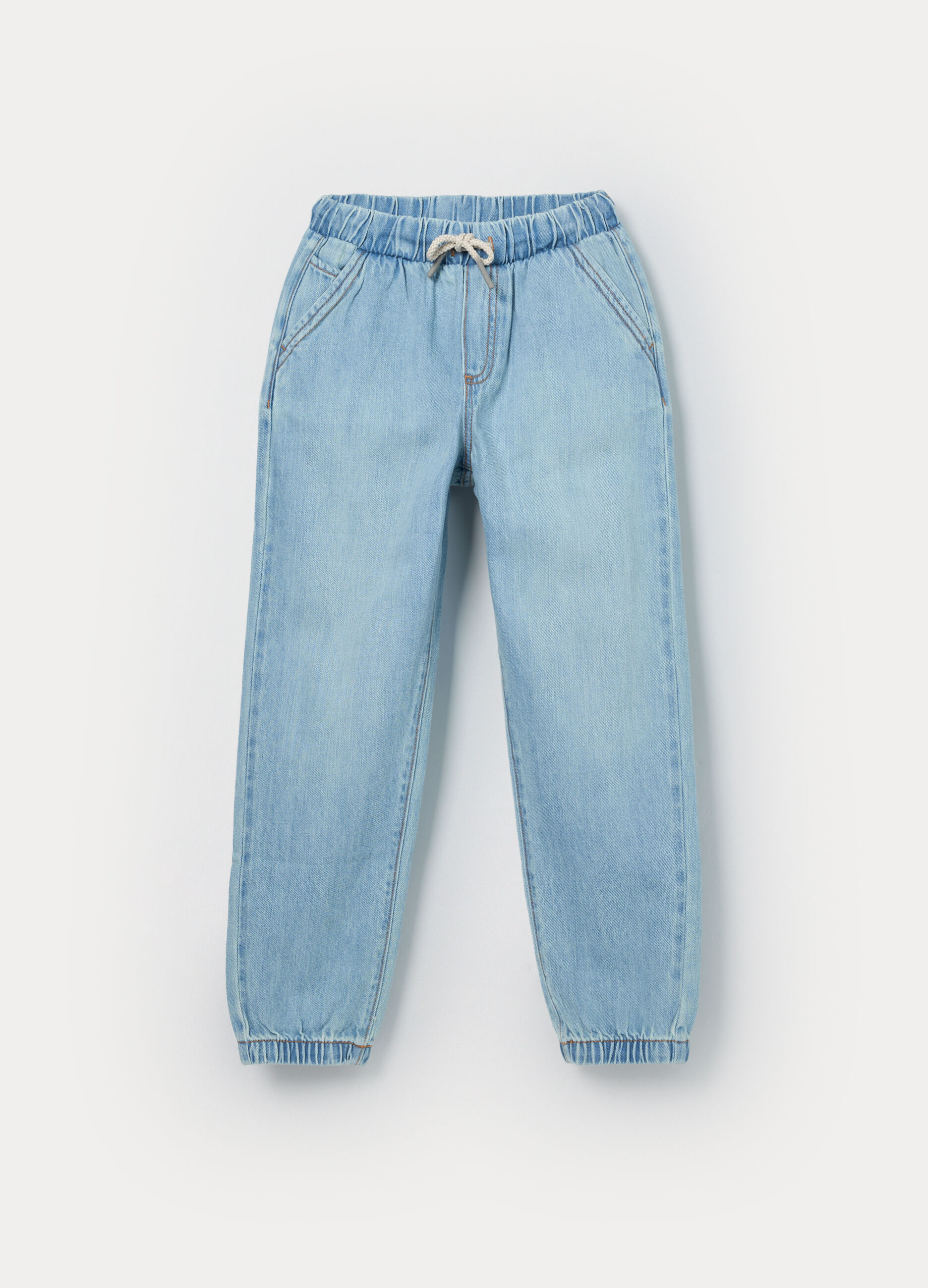 Jogger in denim misto cotone bambino_0