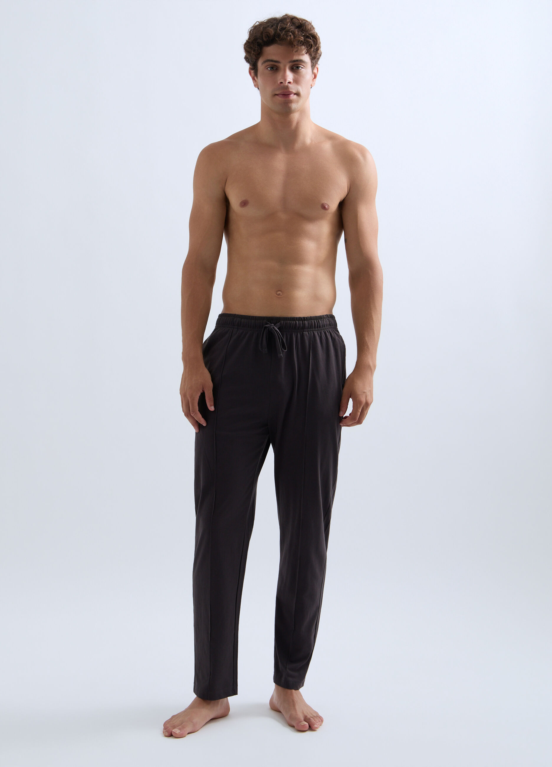 Pantalone pigiama in cotone con cr&ecirc;te uomo_0