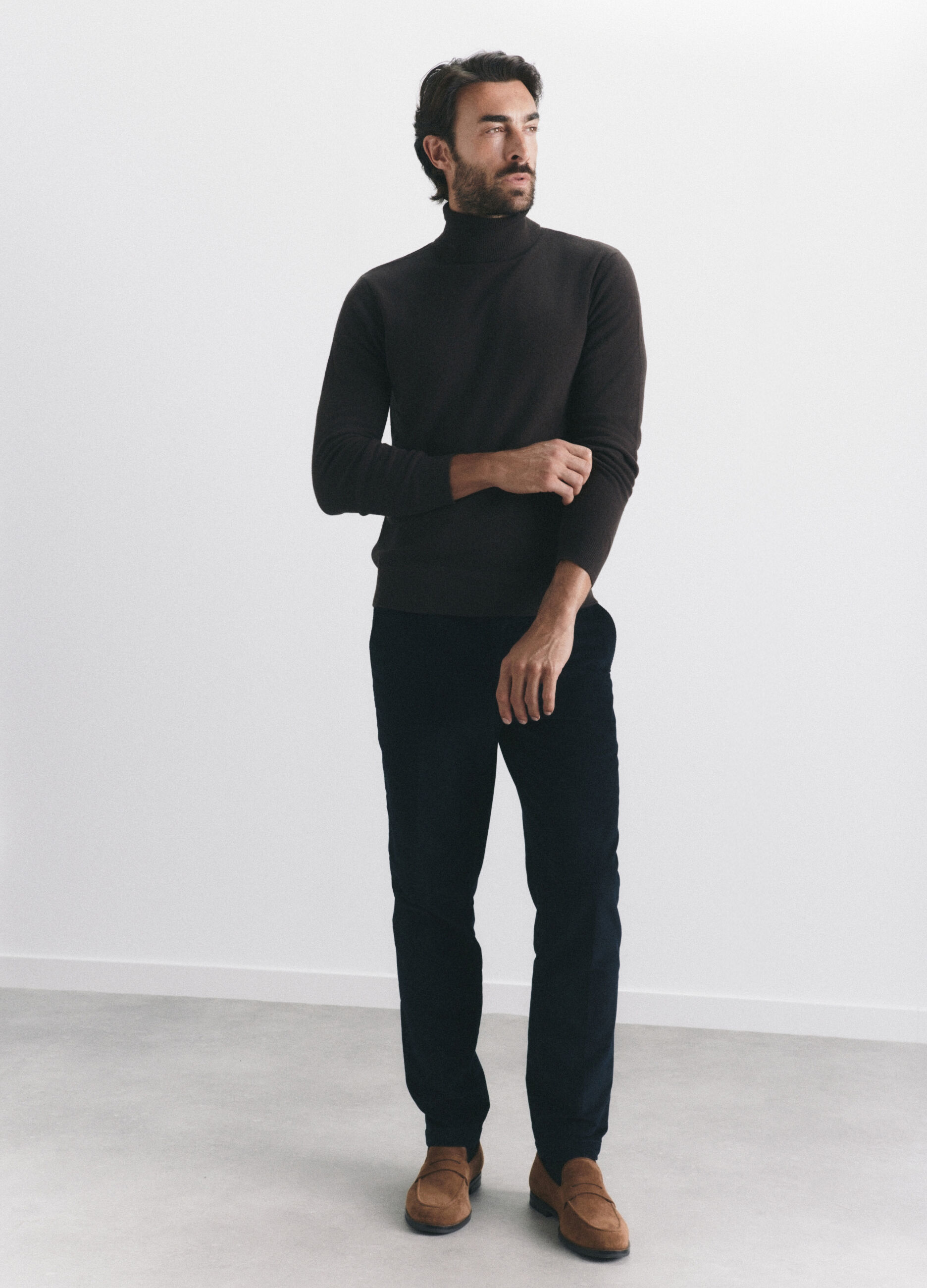 Maglione a collo alto in lambswool uomo_0