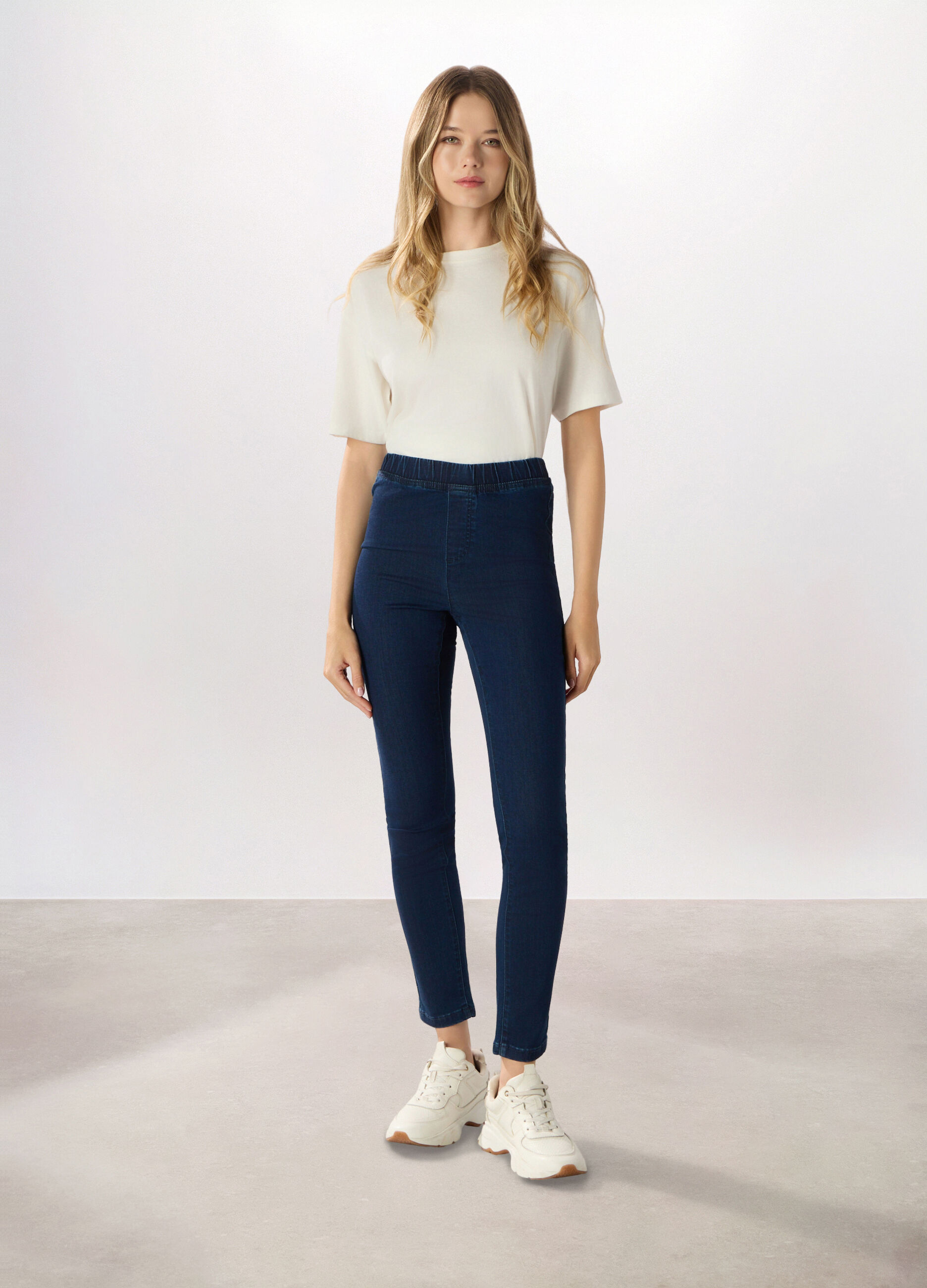 Jeggings in denim misto cotone stretch donna_0