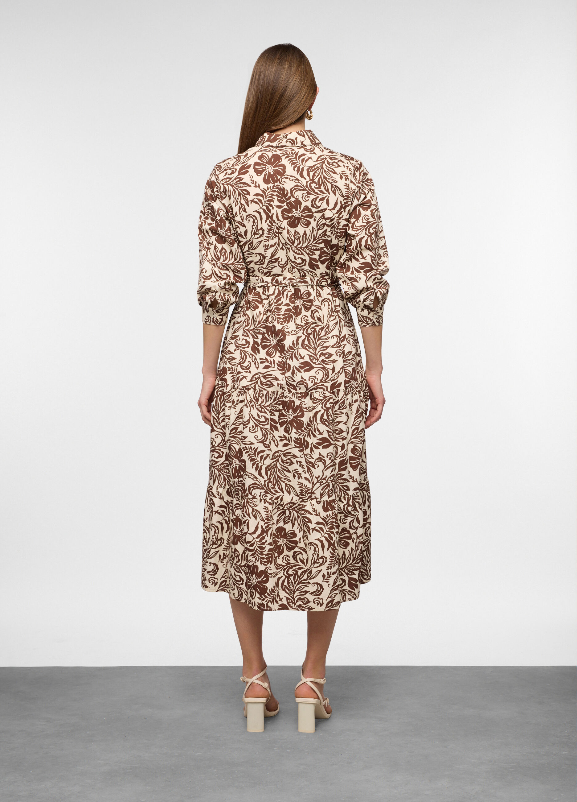 Abito lungo in popeline di puro cotone donna_1