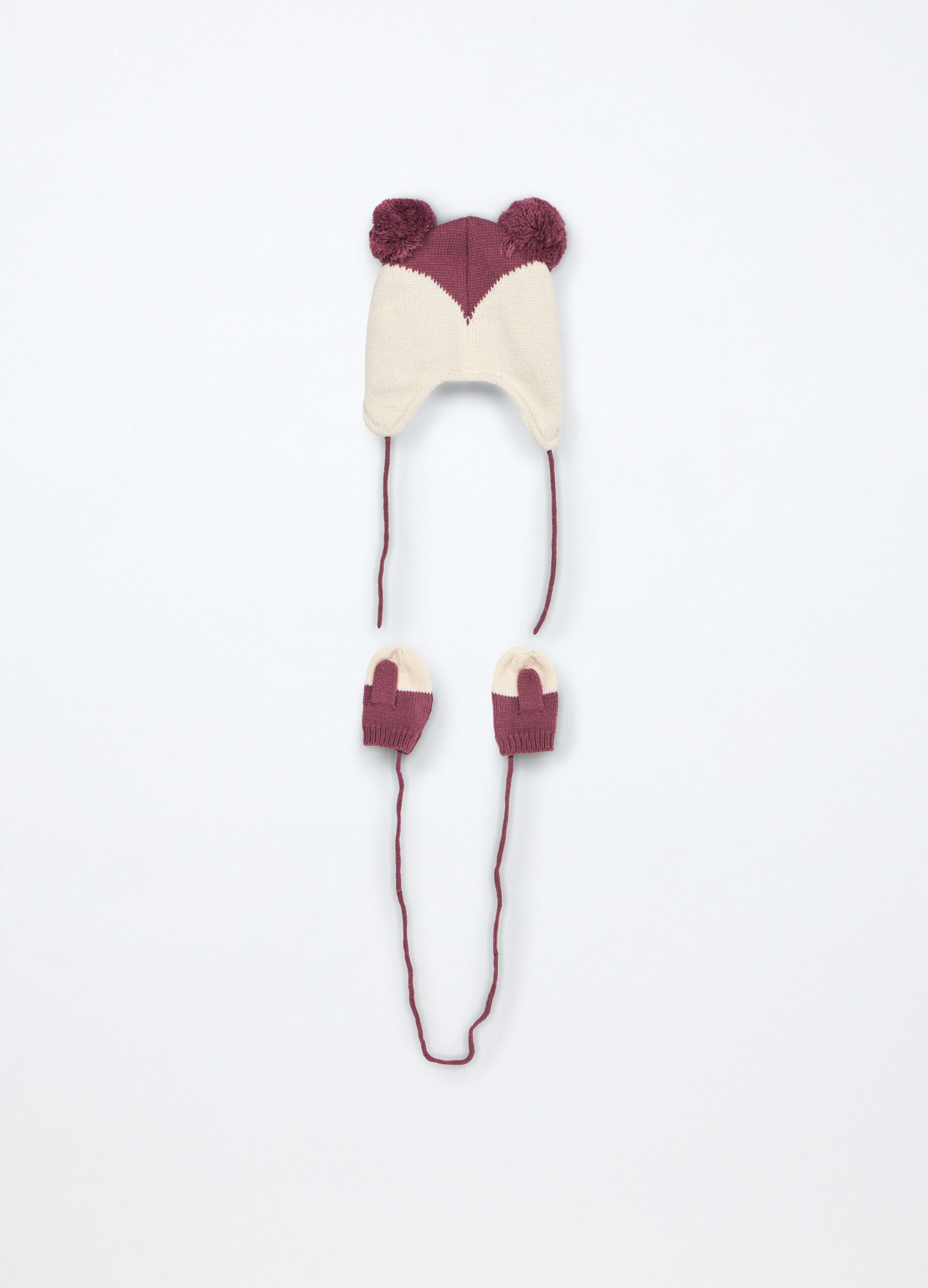Set tricot berretto + manopole neonata_1