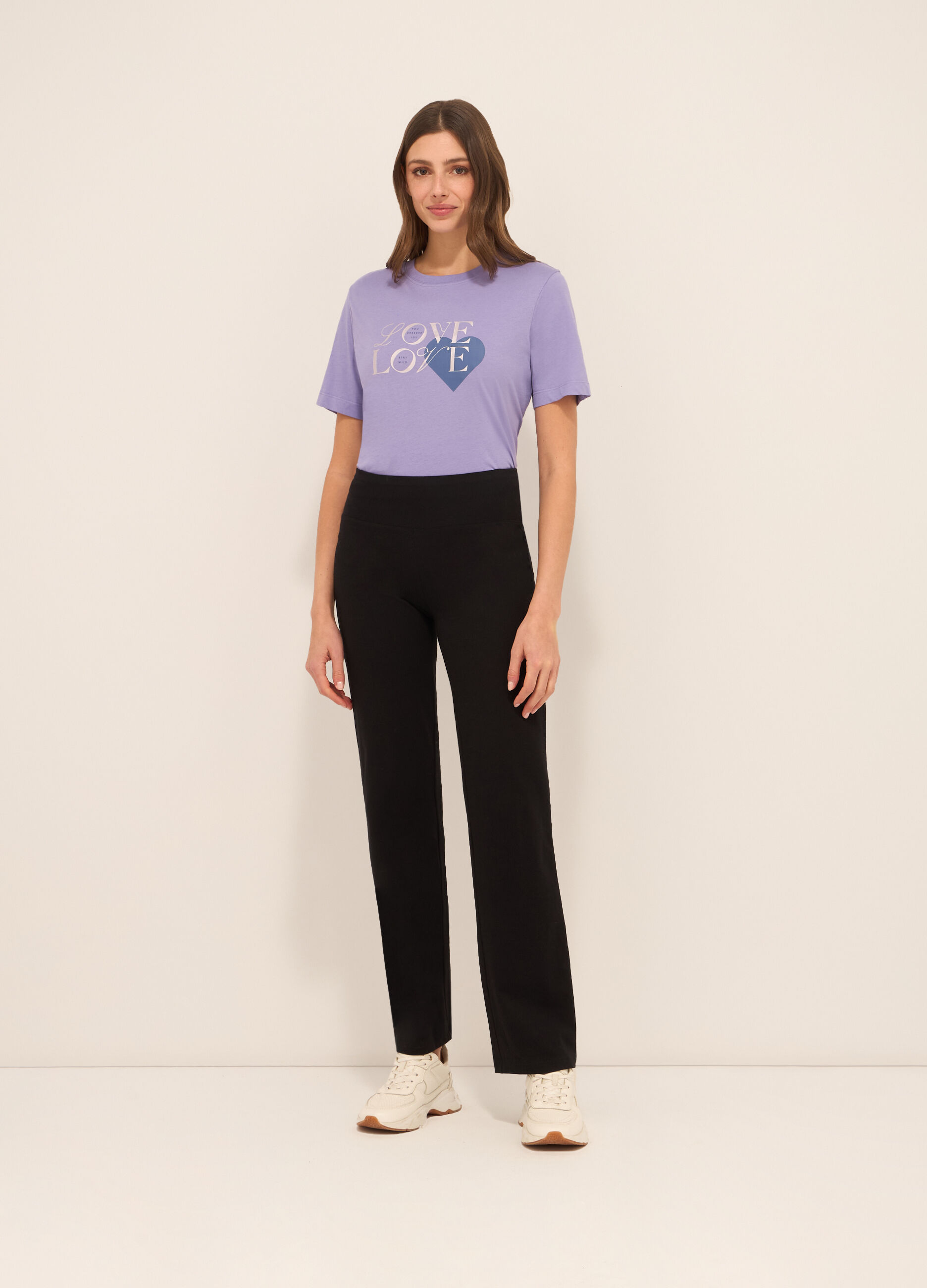 Leggings in jersey di cotone stretch donna_0